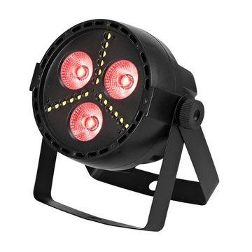 SATISFIRE Discolicht LED Party Multieffekt HYBRID - Farbiges Licht + Stroboskop, RGBW (rot, grün, blau, weiss)