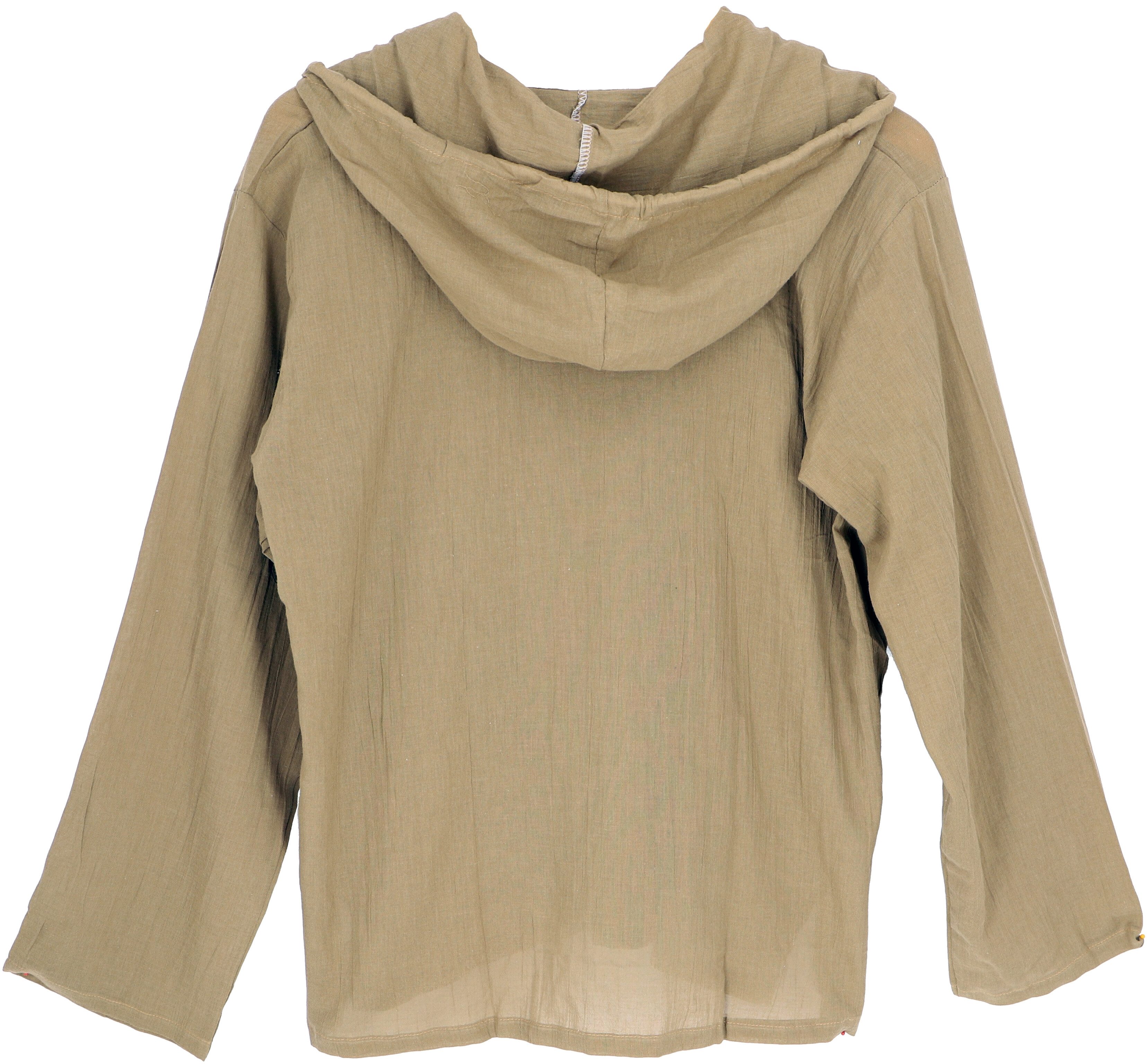 Guru-Shop Hemd & Shirt Yoga Hemd, leichtes Freizeithemd mit Kapuze,.. Ethno günstig online kaufen