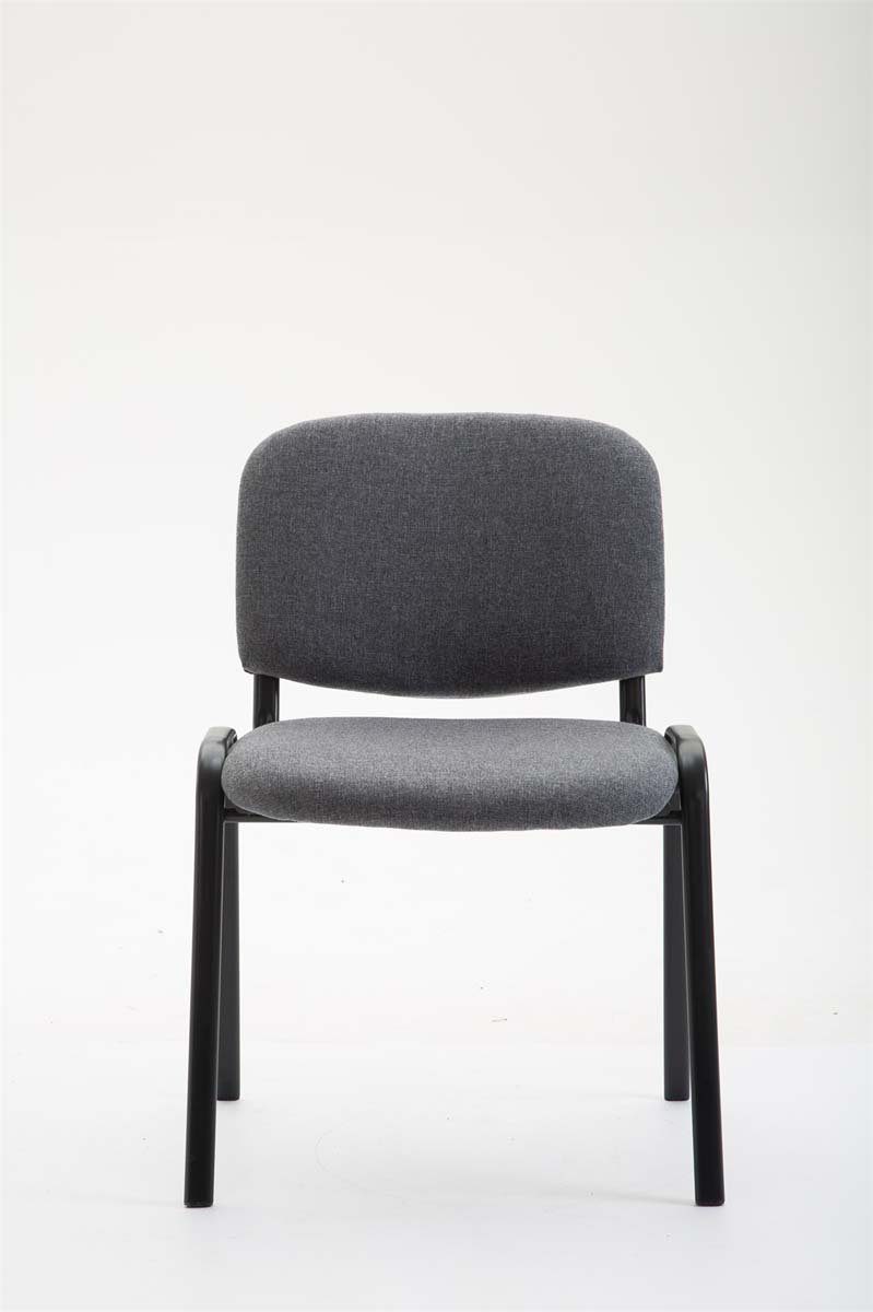 Konferenzstuhl TPFLiving - Polsterung - Sitzfläche: grau mit Stoff (Besprechungsstuhl Messestuhl), - Metall Keen Besucherstuhl hochwertiger Gestell: - Warteraumstuhl schwarz