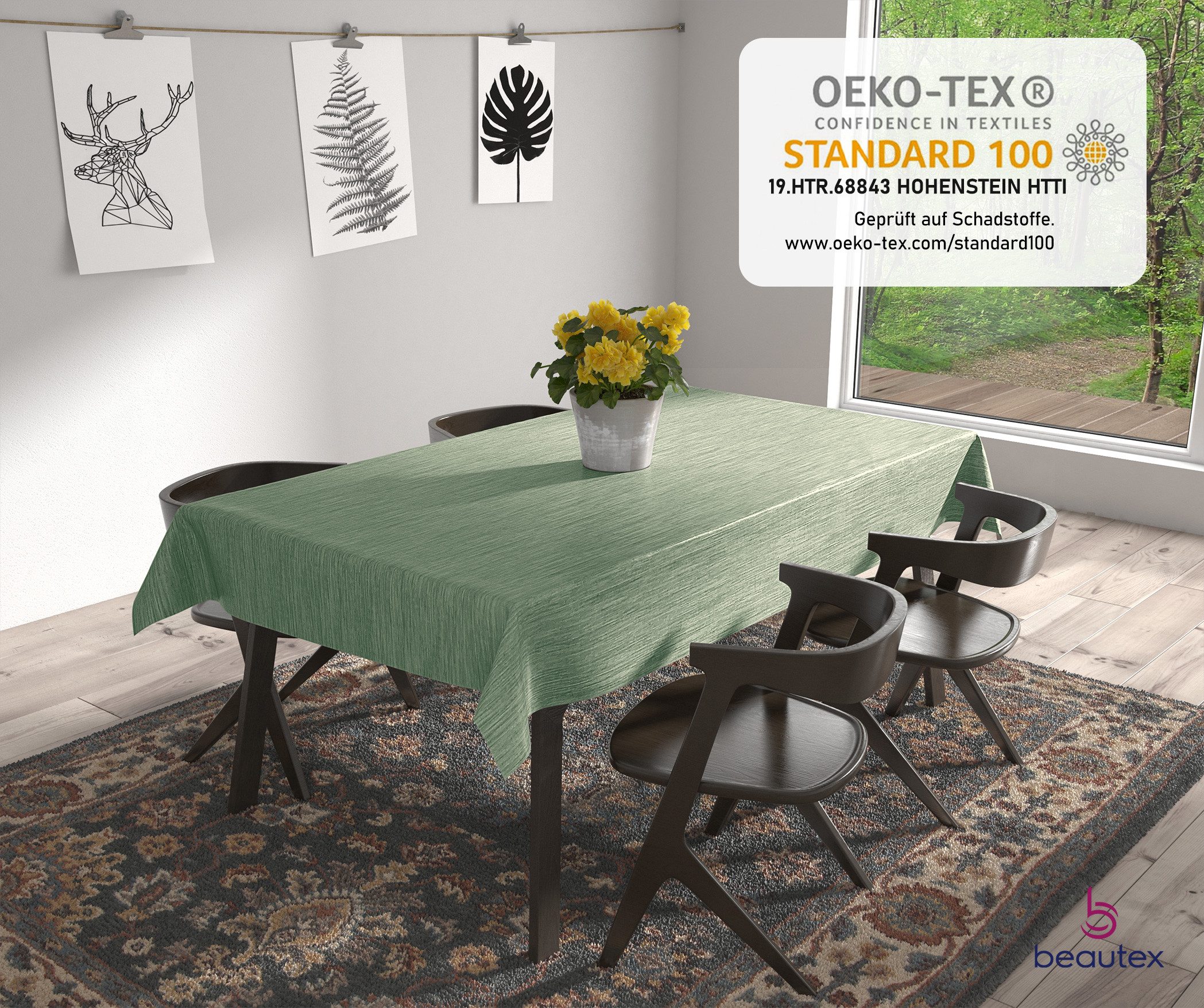 Beautex Tischdecke Wachstuchtischdecke Meterware abwaschbar fleckenabweisend aus PVC (1-tlg), Wasserundurchlässig, Zuschneidbar, Pflegeleicht, Oberflächenversie – Bild 4 von 5