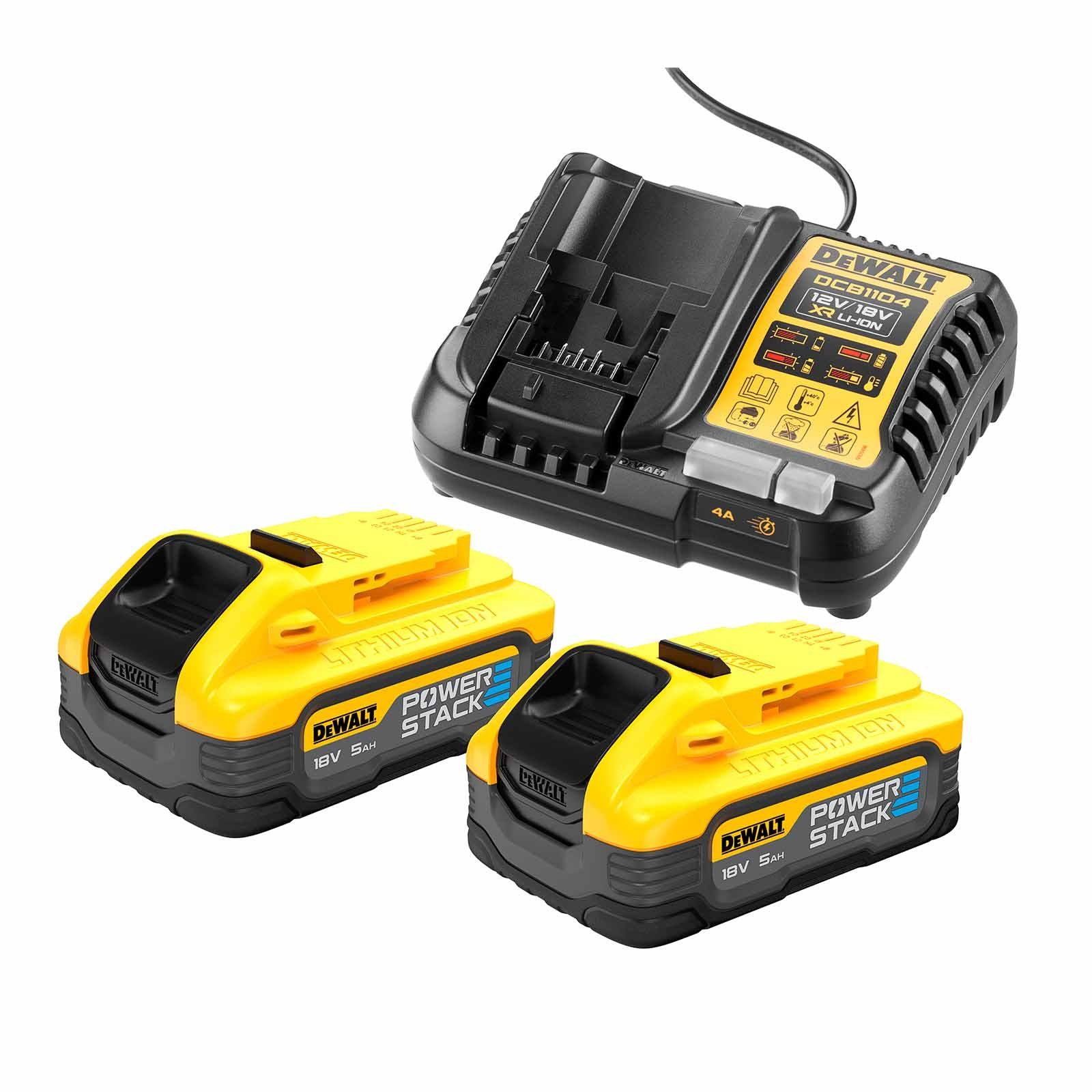 DeWalt Powerstack-Akku-Starter-Set DCB1104H2-QW 18V 5Ah Zusatz-Akku DCB1104H2-QW (18 V)