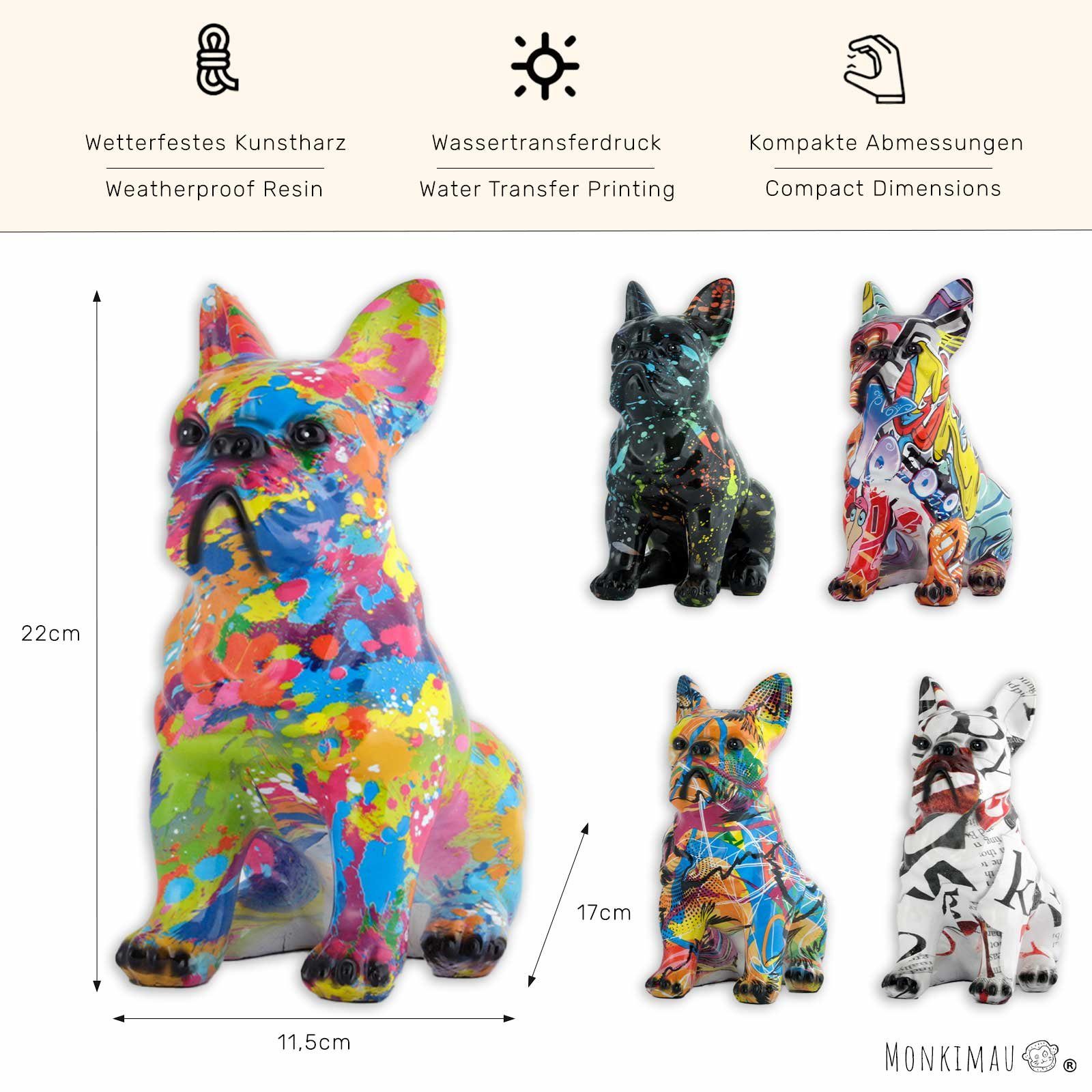 Monkimau Tierfigur Bulldoggen Figur - Deko Figuren Garten Tiere Dekoration Wohnzimmer (Packung) – Bild 4 von 5
