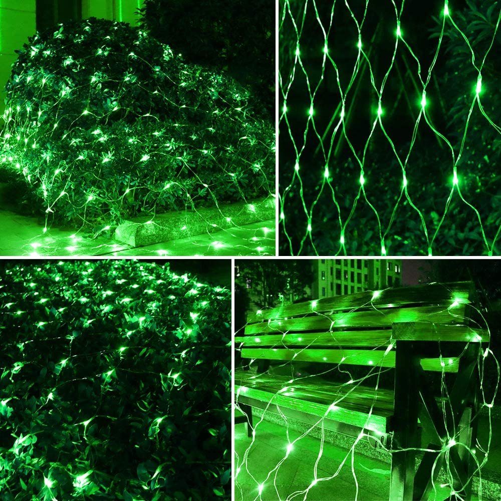 Fernbedienung Timer, MUPOO Modi Lichtketten Stecker mit für Grün LED 8 Zimmer LED-Lichternetz Lichtervorhang mit Netz Weihnachten 200-flammig, Deko Lichternetz,Lichterkette
