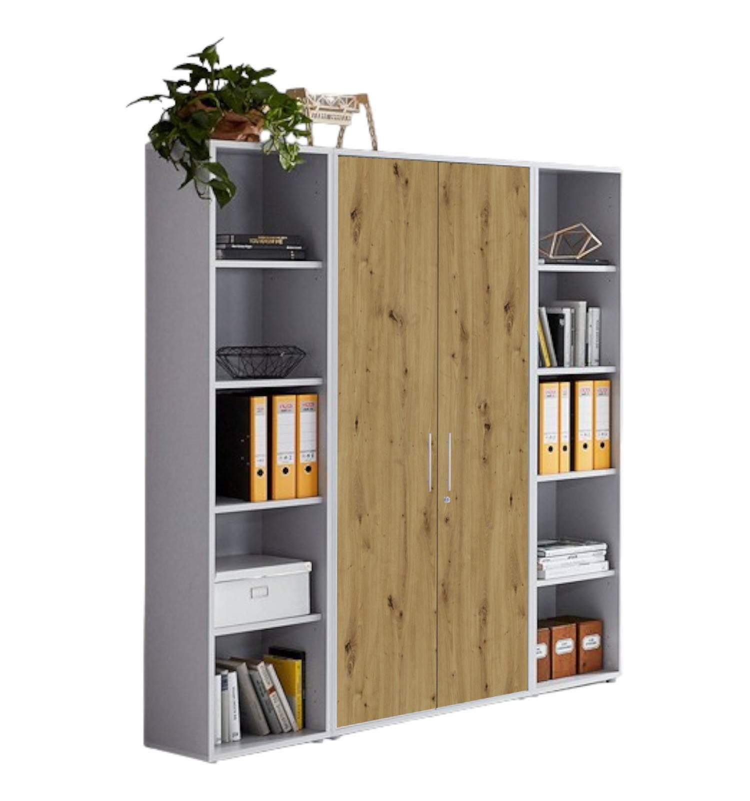 BMG Möbel Aktenschrank Office Edition 3 (Schrankwand Set, 3tlg) abschließbar, matt oder Hochglanz lackiert