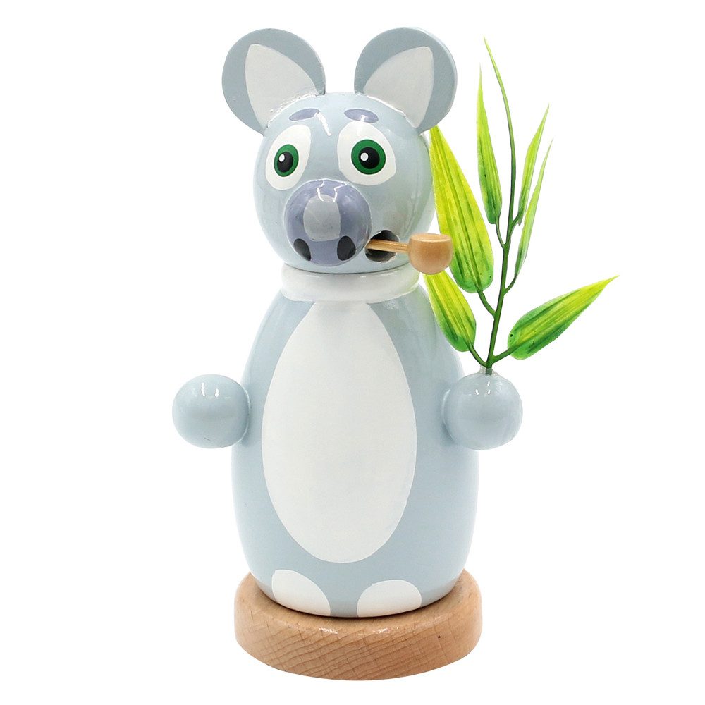 Dekohelden24 Tragetasche Holz Räuchermann, Räucherfigur, Räuchermännchen als Koala mit Eukalypt