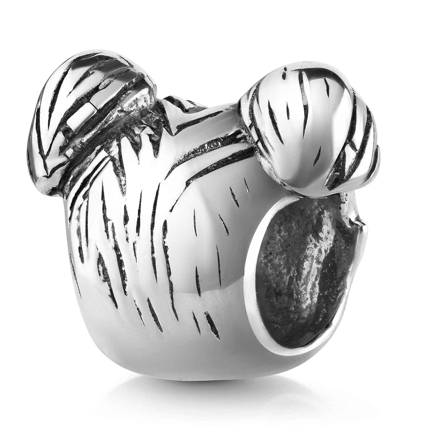 Materia Bead Mädchen Tochter Gesicht mit Zöpfen Charm Element 1414, 925 Sterling Silber, antik oxidiert