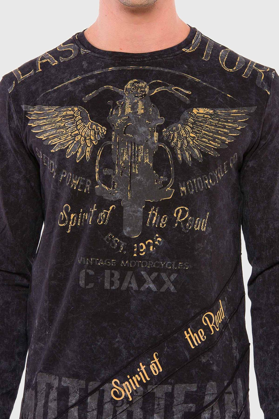 Cipo & Baxx T-Shirt Langarmshirt mit modischem Print