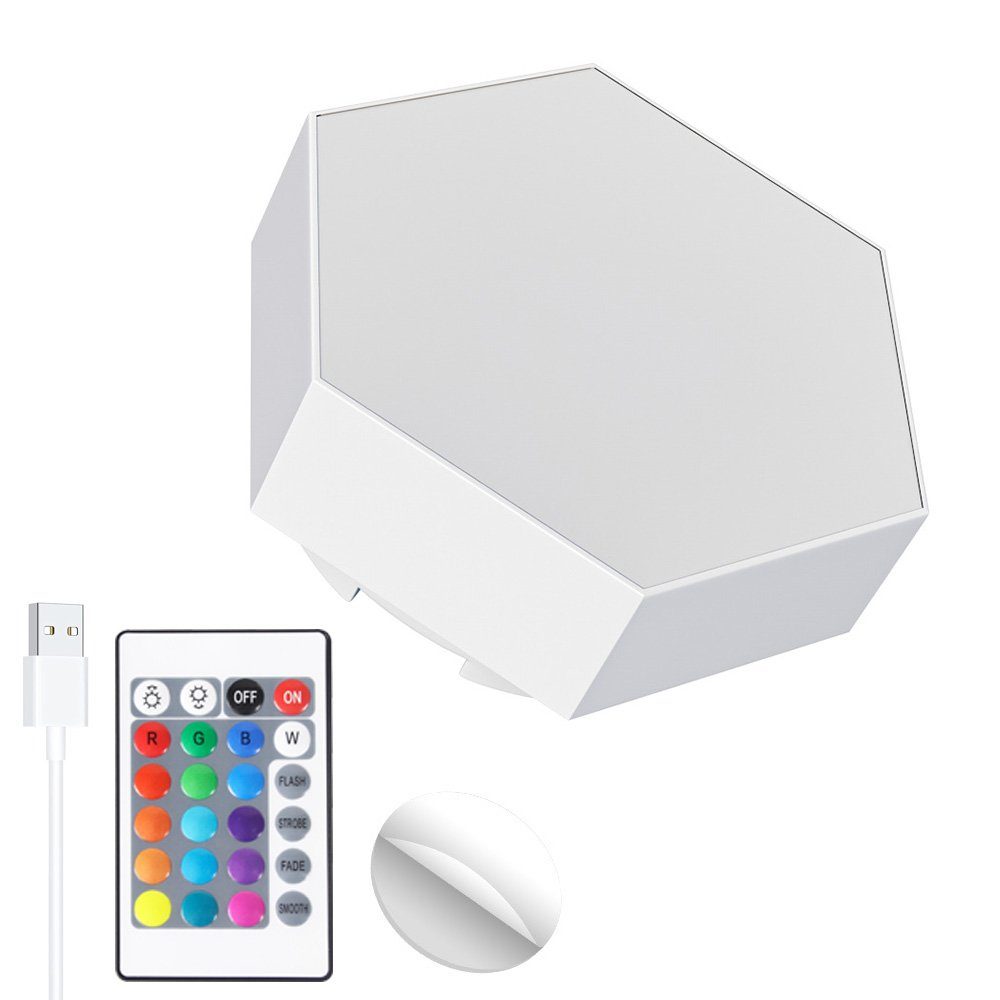 Hexagon Panels, Light RGB, Wandlampe Lampe Fernsteuerung Modular Lights RGB+3 Honeycomb Gaming DIY Rosnek Touch LED Berührungssteuerung, Smart Wandleuchte Farbe Wandleuchten