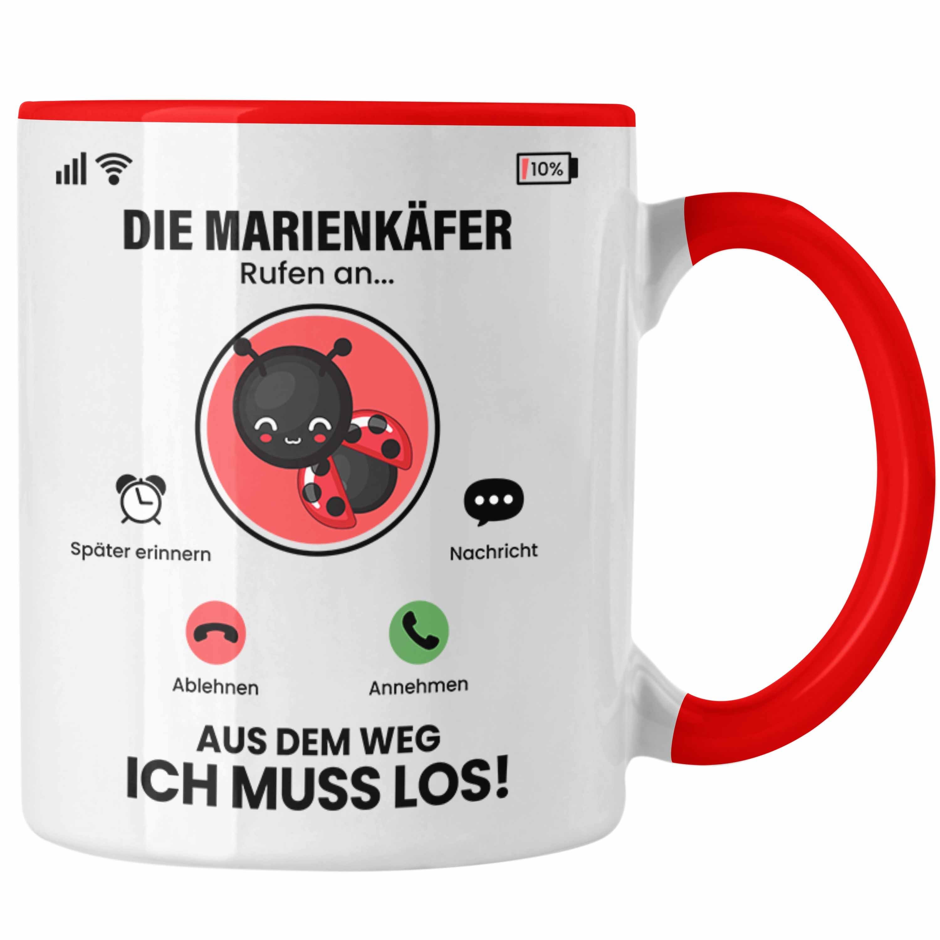 Trendation Tasse Die Züchter An für Marienkäfer Geschenk Rot Besitz Marienkäfer Tasse Rufen