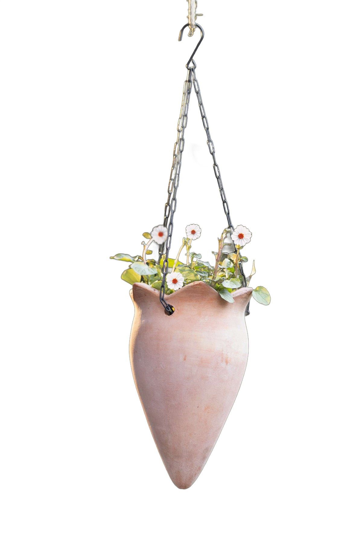 Blumenampel Pflanzampel "Terra" aus Terracotta, Ø 18 x H 28 cm, Hängeampel mit