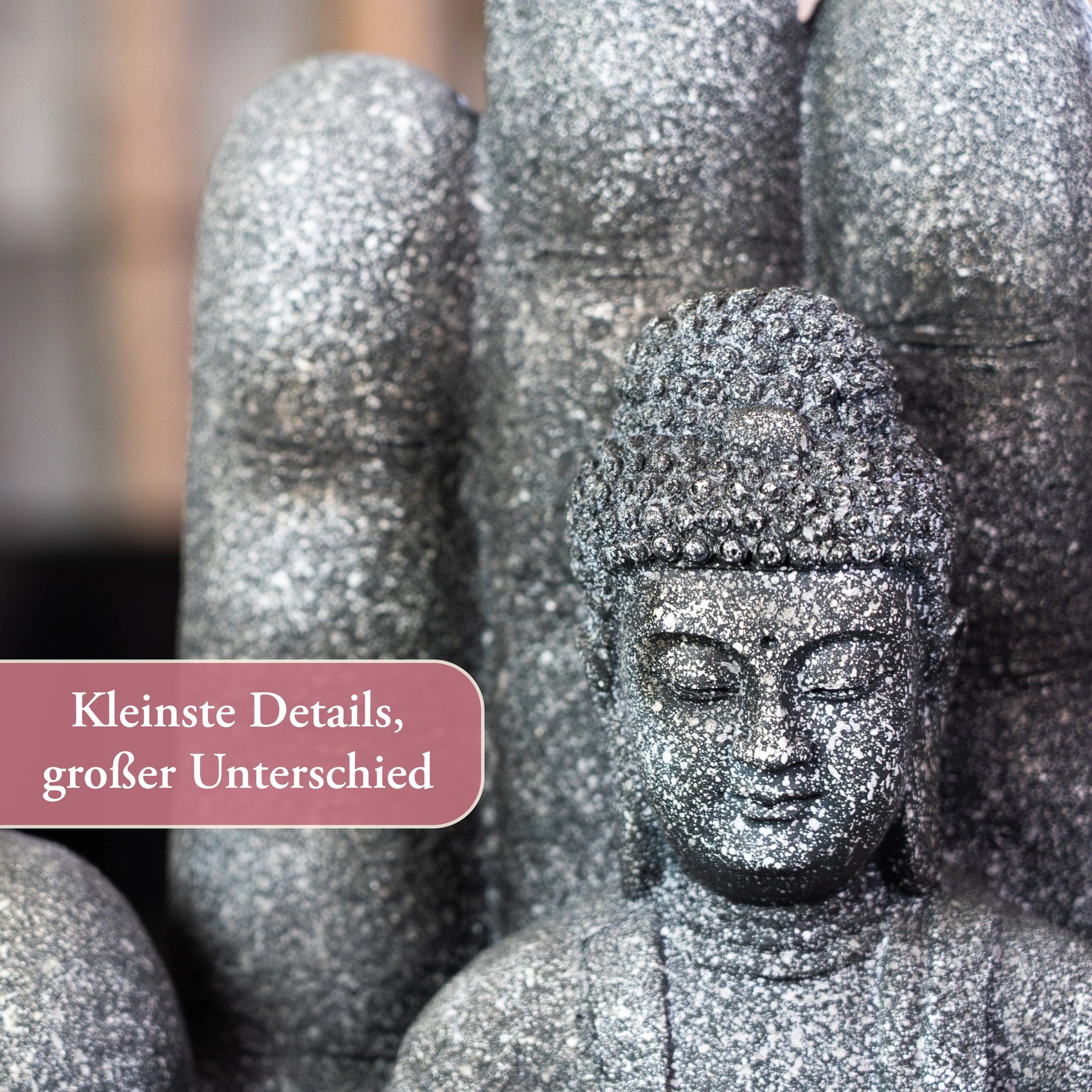 INTERGARDEN Water Feature Indoor Fountain Medium Size - Buddha 55cm with Lighting, 35.5cm Wide