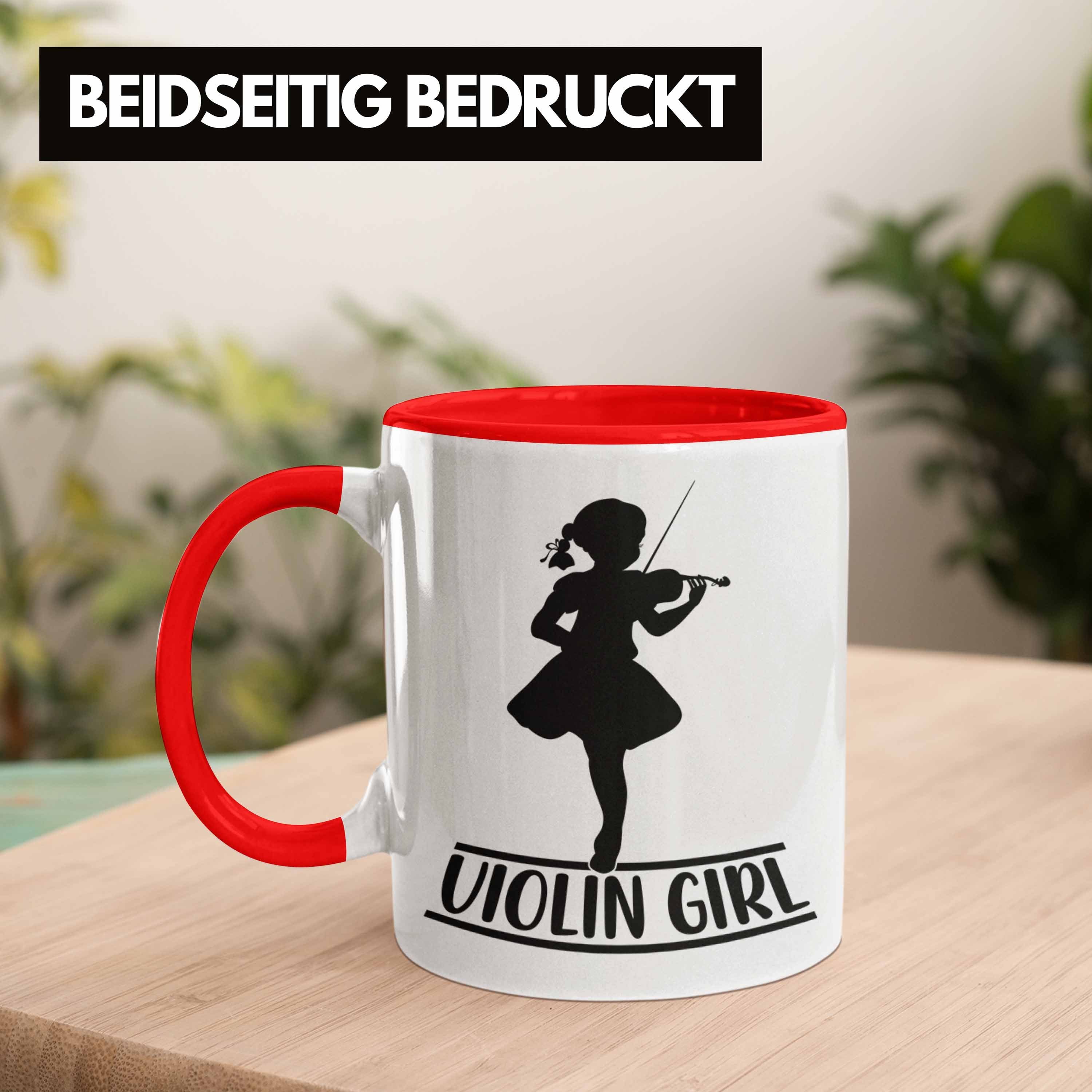 Geigenspielerin Kaffee-Becher Trendation Spru Geigen Tasse Tasse Rot Geigenspieler Geschenk