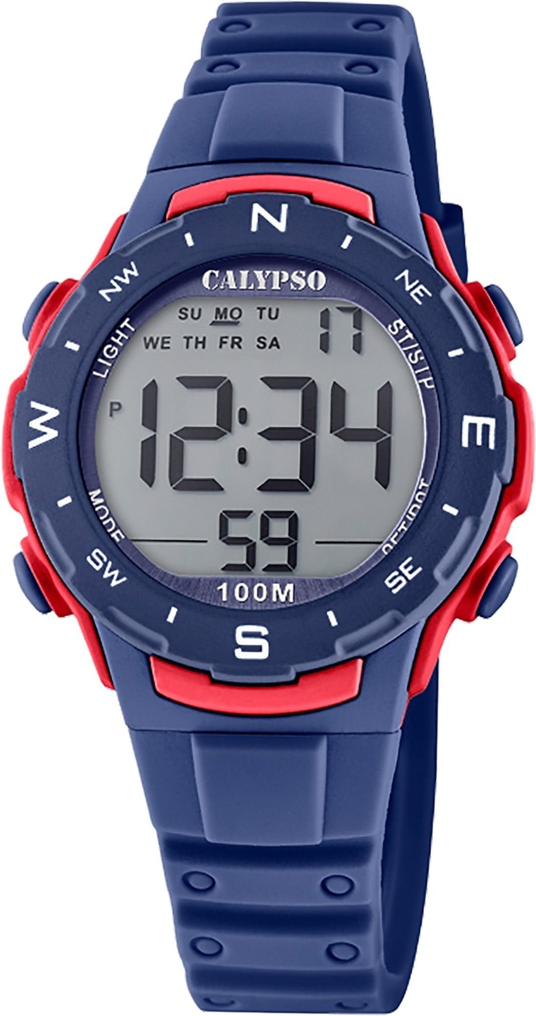 CALYPSO WATCHES Digitaluhr Calypso Unisex Uhr Digital K5801/4, Damen, Herrenuhr rund, mittel (ca. 35mm) Kunststoffband, Sport-Style