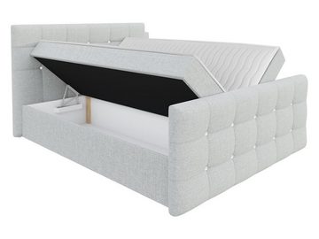 MIRJAN24 Boxspringbett Palus (Matratze und Topper), Continentalbett mit Kopfteil und 2 Bettkästen