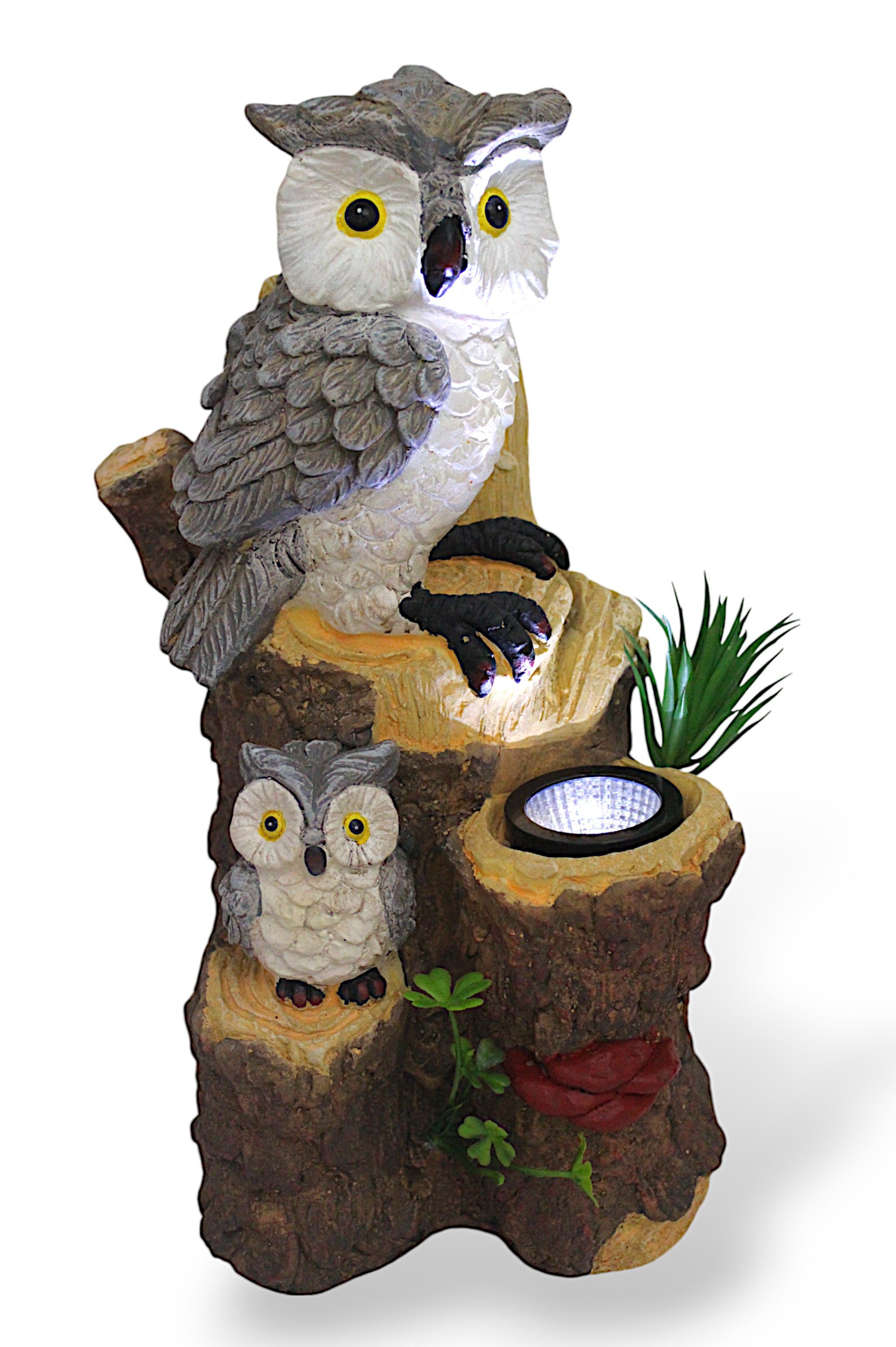 Arnusa Gartenfigur Solarlampe Eule auf Baumstamm Gartendekoration 36 cm, Ti günstig online kaufen