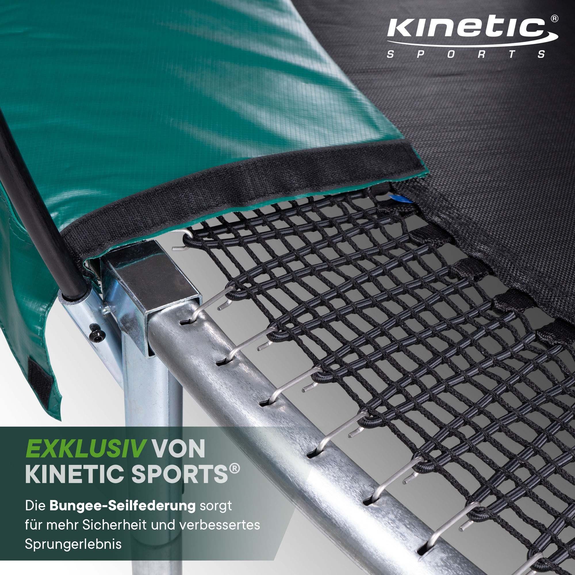 Kinetic Sports Gartentrampolin BUNGEE SAFETY ELITE, Ø 305 cm, Bungee-Seil Federung, Ultraleise, AirMAXX Sprungtuch