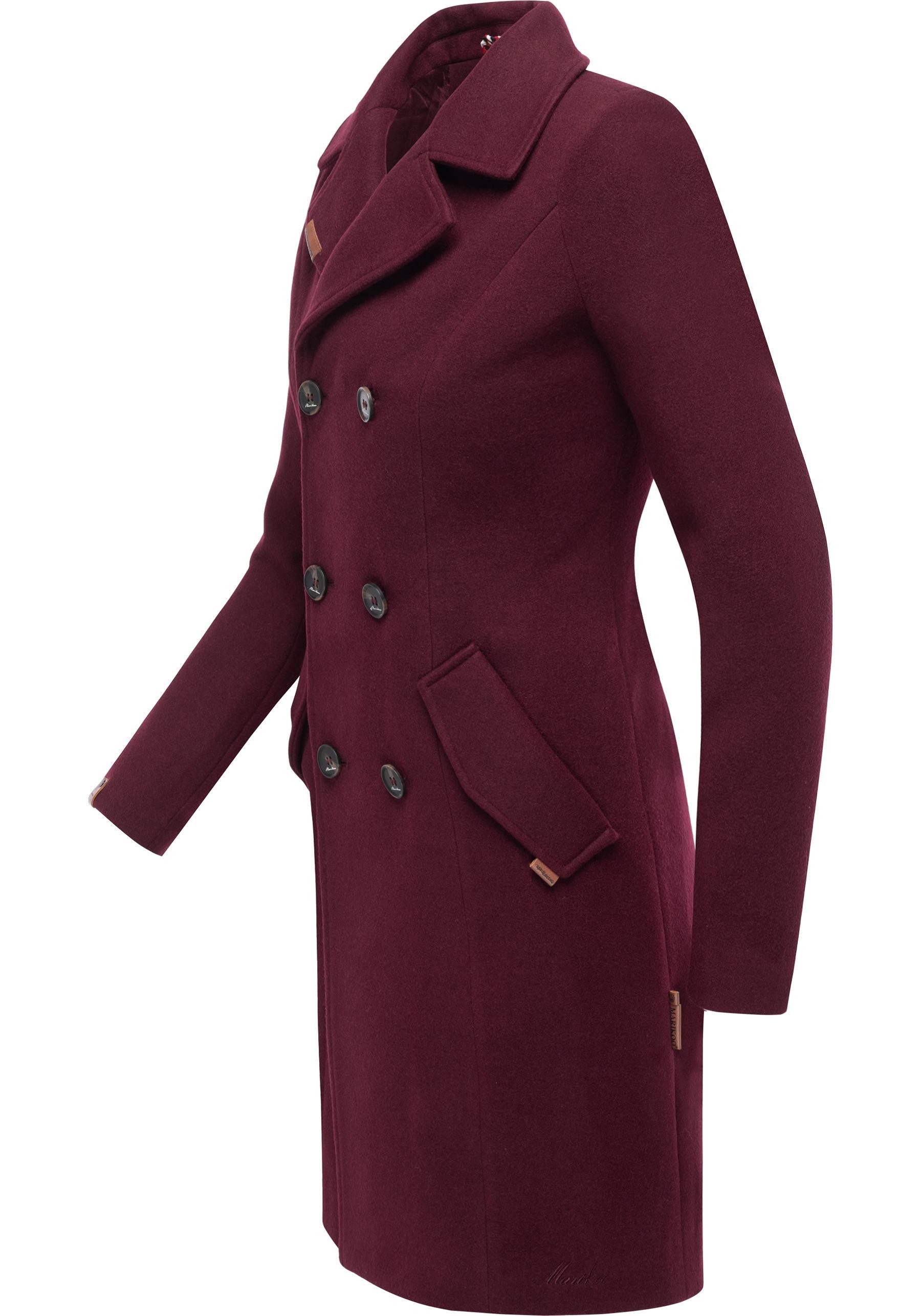 Marikoo Kurzmantel Nanakoo edler Damen Trenchcoat in Wollmantel-Optik