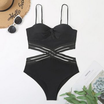 Orient Phoenix Monokini Herzförmiger Neckholder-Bikini-Badeanzug für Damen Sexy, überkreuzt gewickelter, gepolsterter, einteiliger Badeanzug