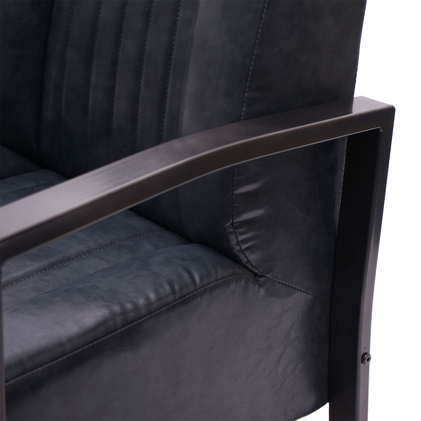 Industrie-Style, Große vintage Rahmen grau,schwarz im Hochwertige MCW-H10-1, Optik Loungesessel Sitzfläche, MCW