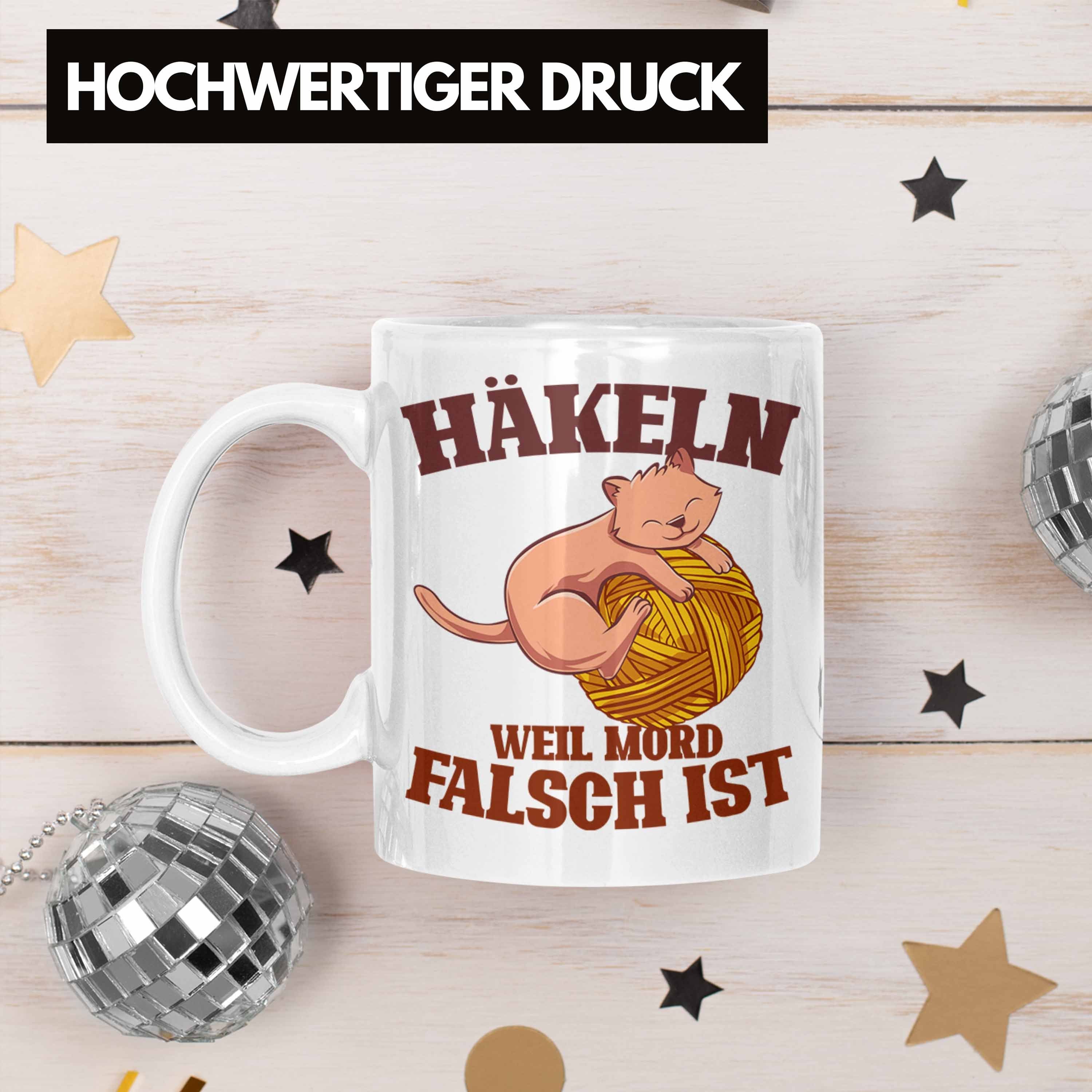Trendation Tasse Lustige Strick Häkel-Tasse Geschenk Stricken Häkeln