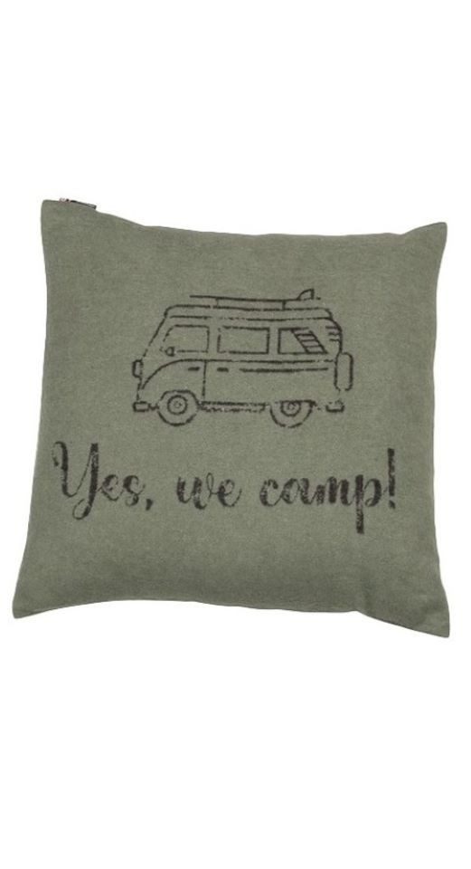 Kissenhülle Silvretta 'Yes, we camp' 50 x 50 cm