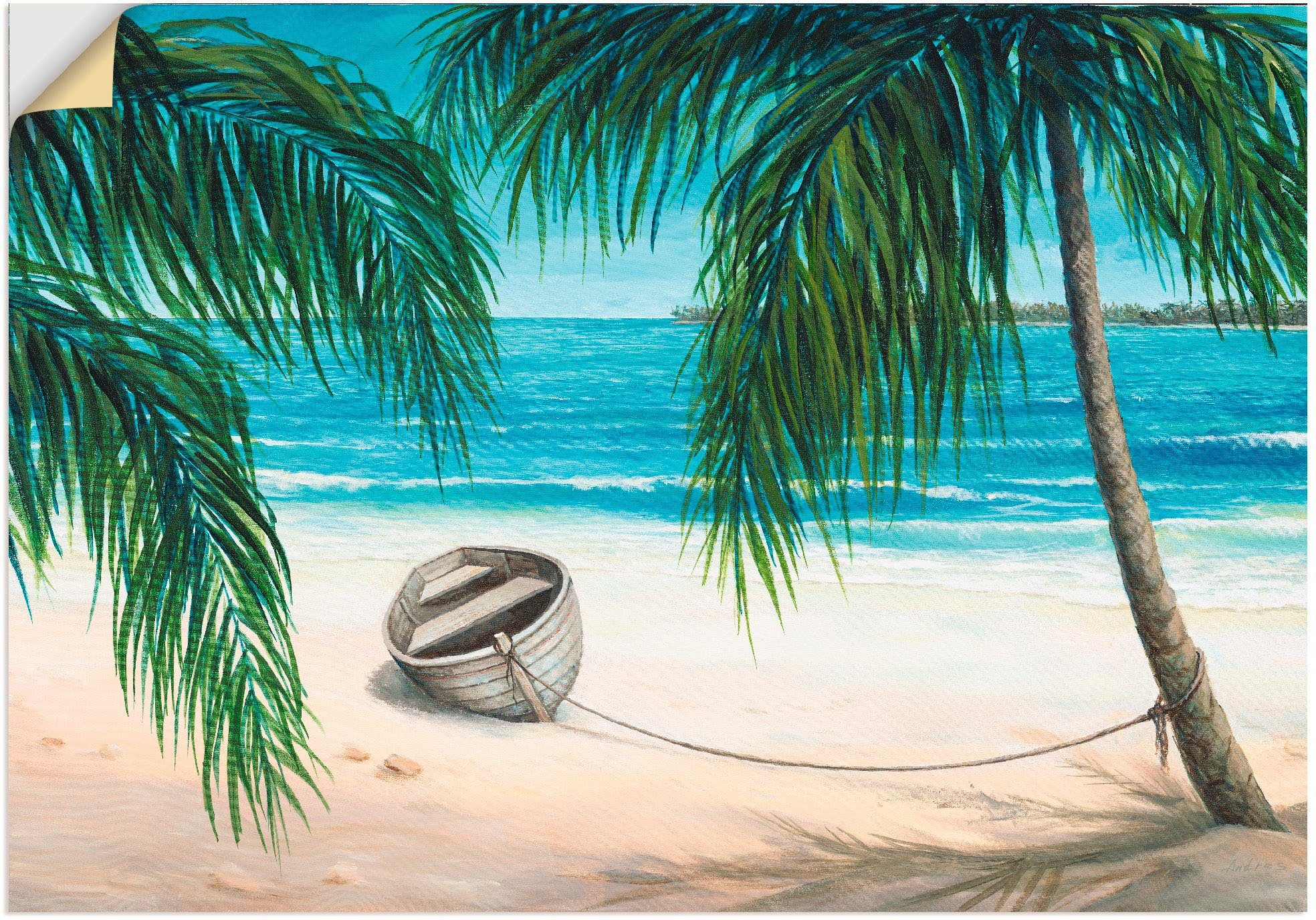 Wandbild Artland Leinwandbild, versch. Alubild, oder Strand Größen Karibik, Wandaufkleber in St), als (1 Poster
