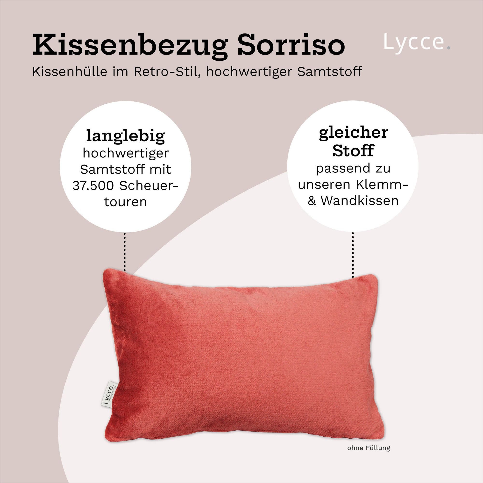 Lycce Dekokissen Kissenbezüge SORRISO Retro Samt Kissenbezug Kissenhülle Dekokissen
