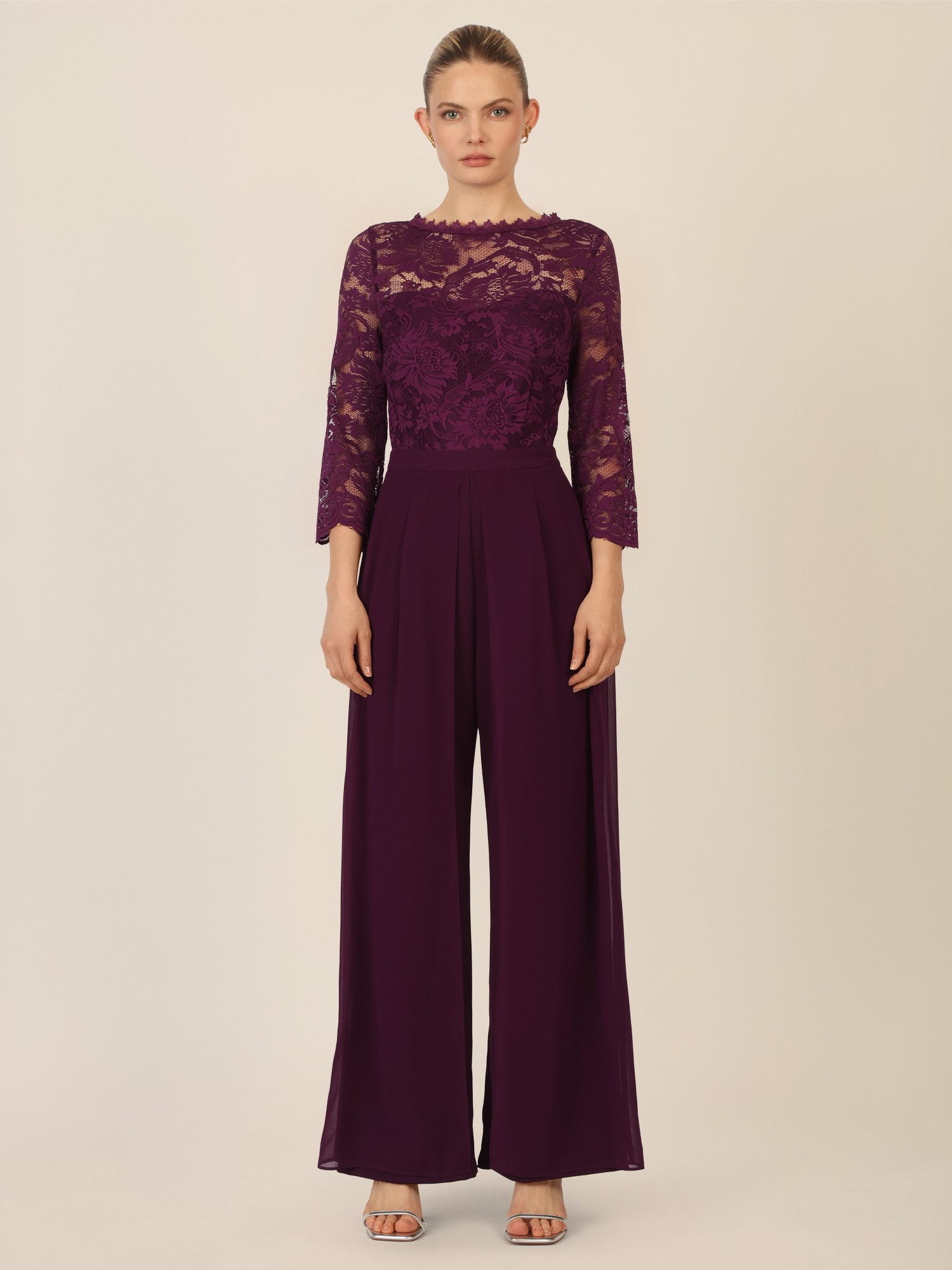 Apart Jumpsuit mit Spitzentop und weitem Bein günstig online kaufen