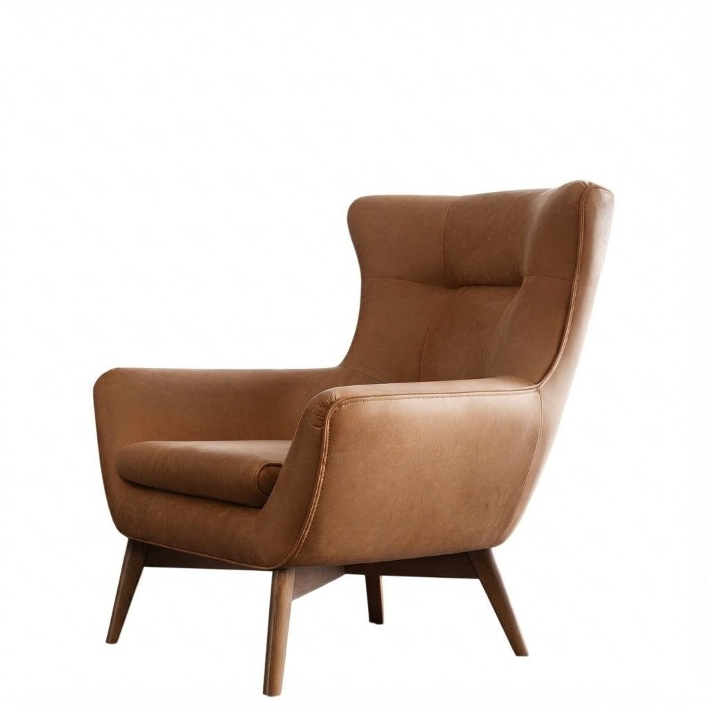 Xlmoebel Ohrensessel Modernes Kunstleder-Sessel im Gelb für stilvolles Wohnen (1-St., Ohrensessel, Gelb), Made in Europa