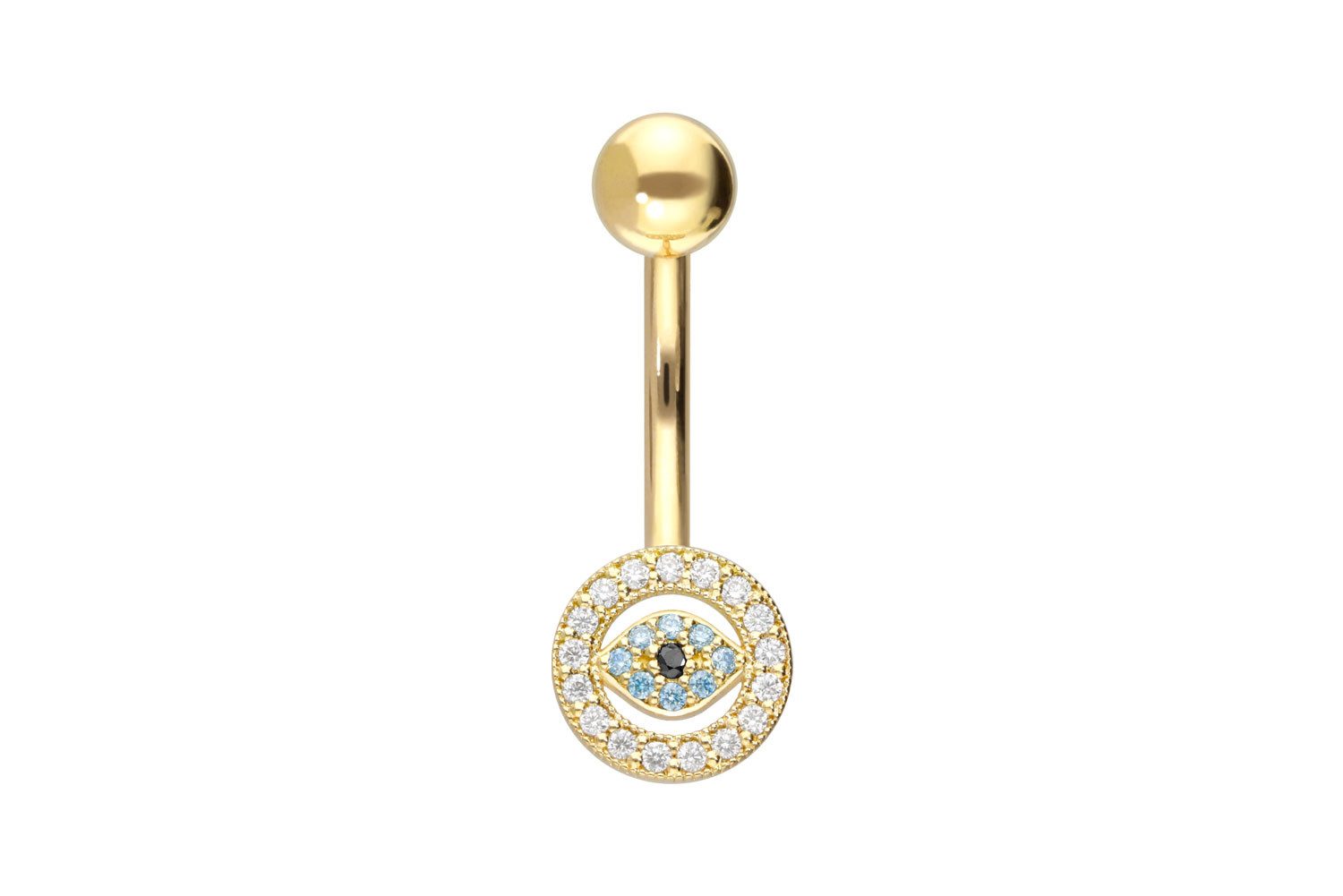 PIERCINGLINE Bauchnabelpiercing 14/18 Karat Gold Bananabell MOISSANIT-AUGE günstig online kaufen