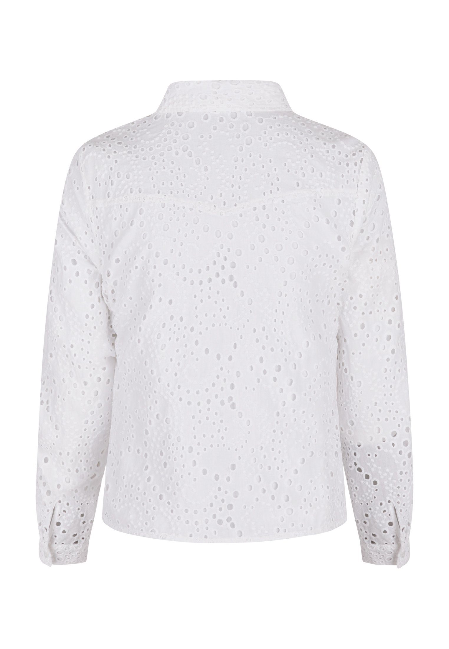 MARC AUREL Klassische Bluse Wickelbluse aus Lochstickerei