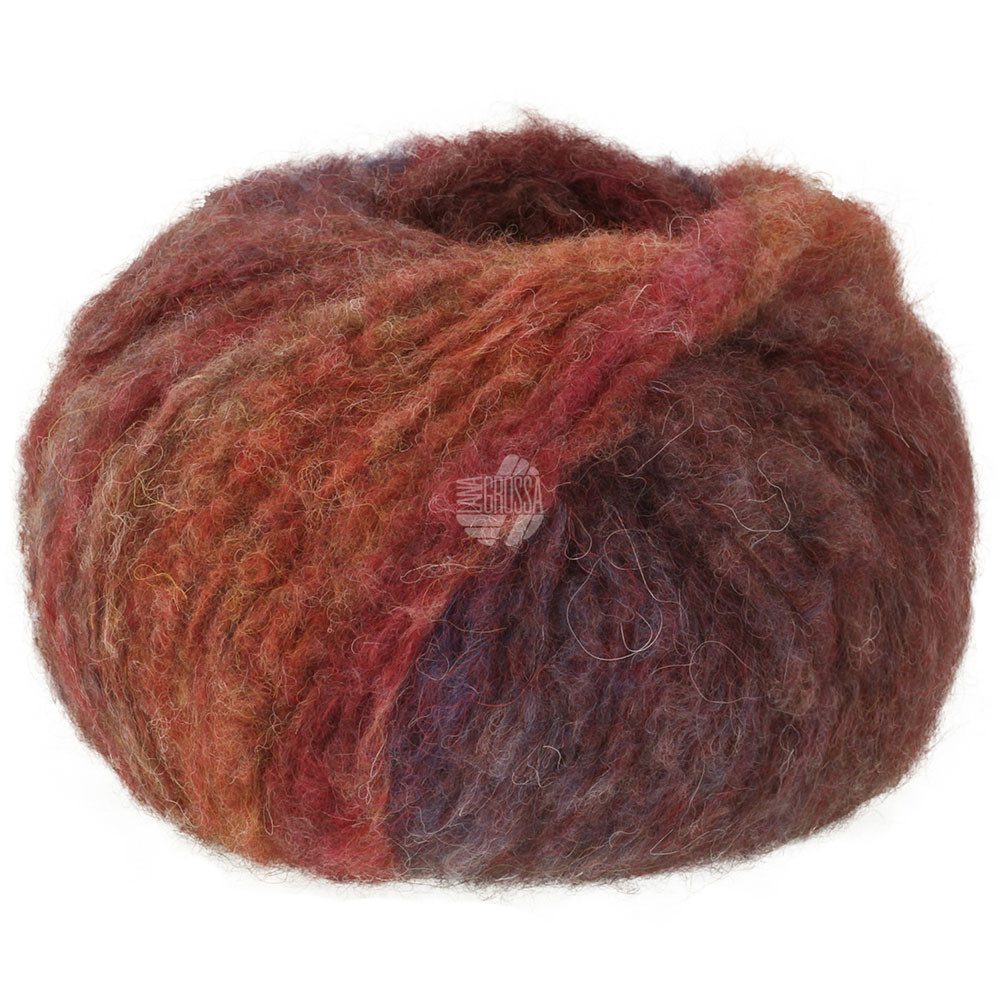 LANA GROSSA Lana Grossa GIGANTE Multi Häkelwolle, 150 m (Voluminöses Alpakagarn mit Effektstruktur im farbenfrohen Ringelmix), 50 g