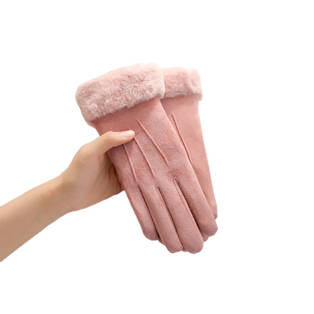 Opspring Fleecehandschuhe Handschuhe Damen Winter Warm Handschuhe Touchscreen Handschuh Rosa | Fleecehandschuhe