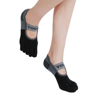 Einemgeld Zehensocken Yoga Socken Rutschfeste für Damen Herren, Full Toe Anti-Rutsch-Socken