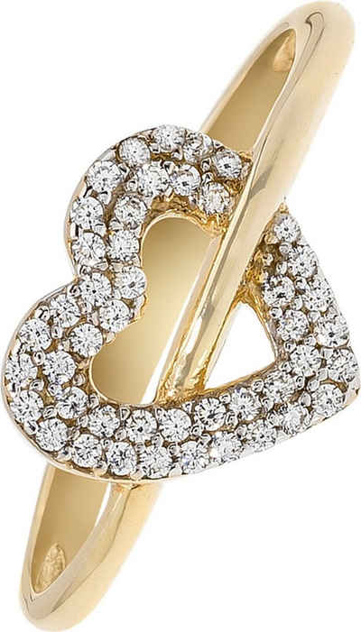 Balia Goldring »Balia Ring für Damen 8K Gold 333« (Fingerring, Ringe), Fingerring Größe 60 (19,1), 333 Gelbgold - 8 Karat (Herz gold) Gold 333