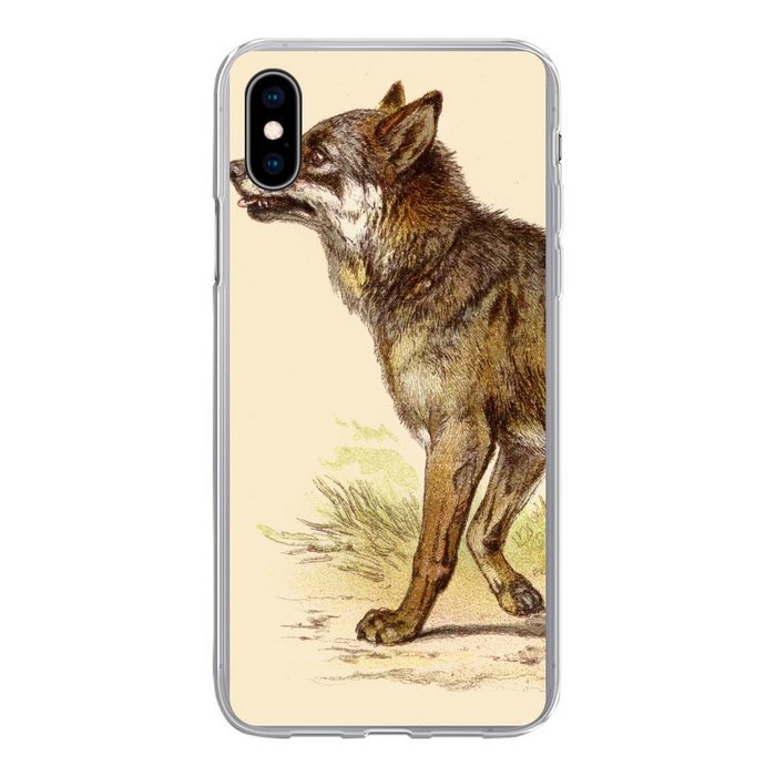MuchoWow Handyhülle Wolf - Raubtier - Pflanzen Handyhülle Apple iPhone Xs Max Smartphone-Bumper Print Handy