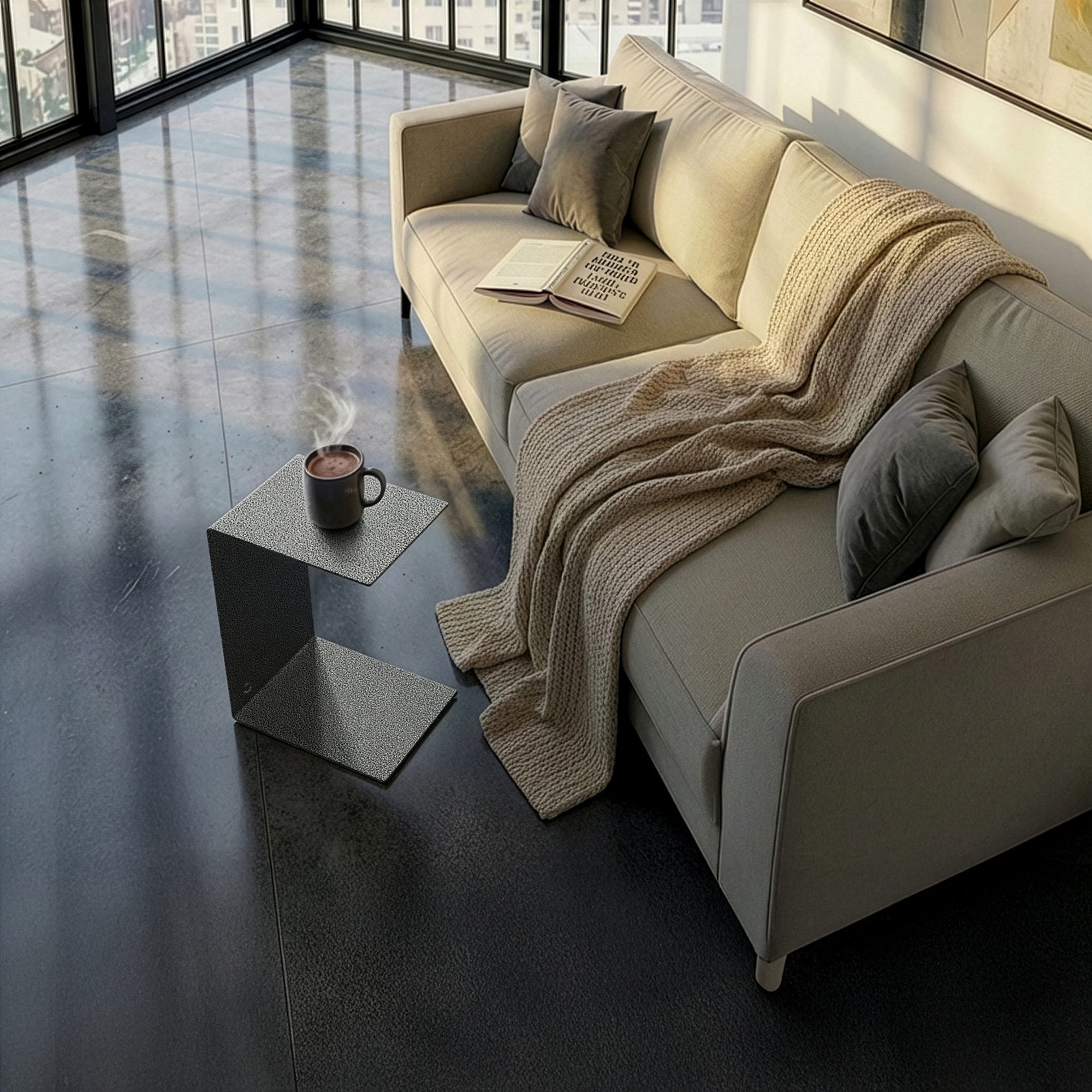 tuning-art Beistelltisch Berlin-50 Beistelltisch Metall pulverbeschichtet Couchtisch