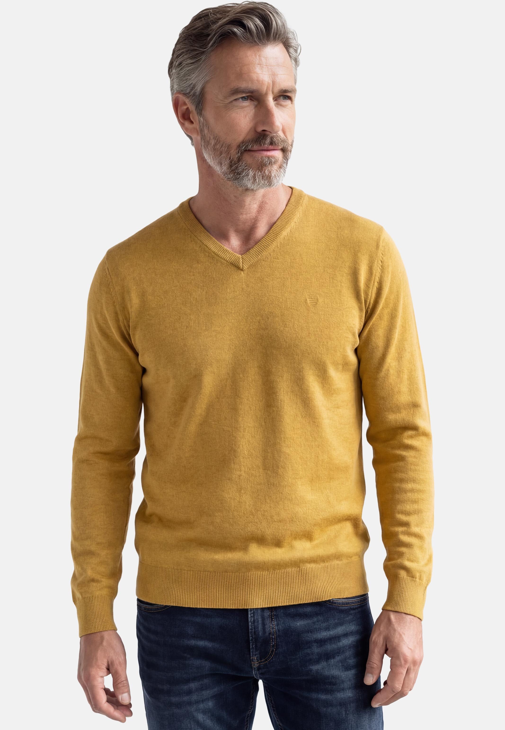 Redmond V-Ausschnitt-Pullover Basic (1-tlg) Pullover - Baumwolle - Atmungsaktiv - Weicher Feinstrick