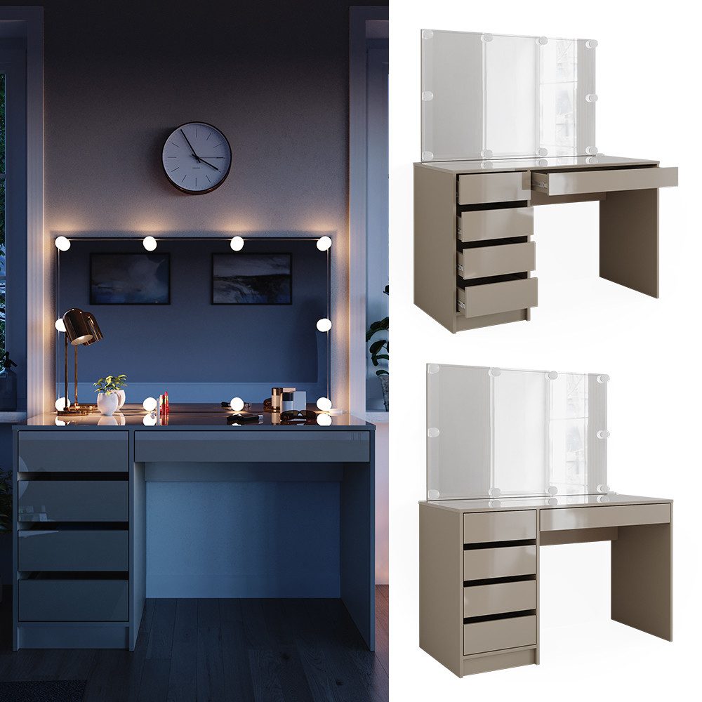 Vicco Schminktisch Sherry, Greige, 120 cm günstig online kaufen
