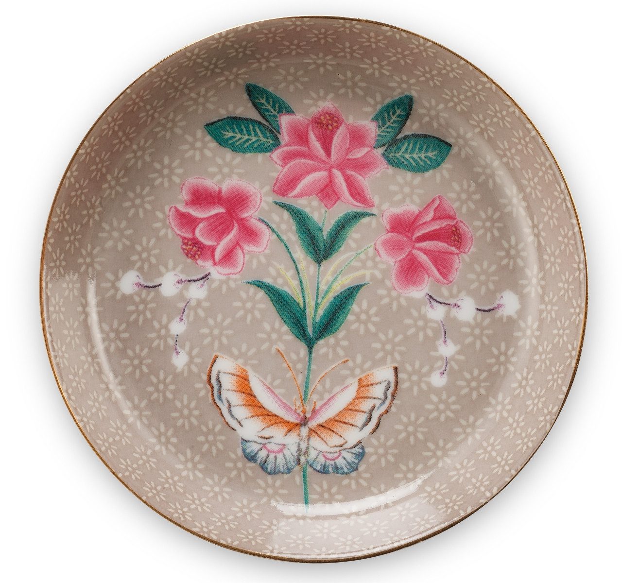 PiP Studio Teller Blushing Birds Teebeutelablage khaki 9 cm, Tea Tip Blushing Birds Khaki 9cm