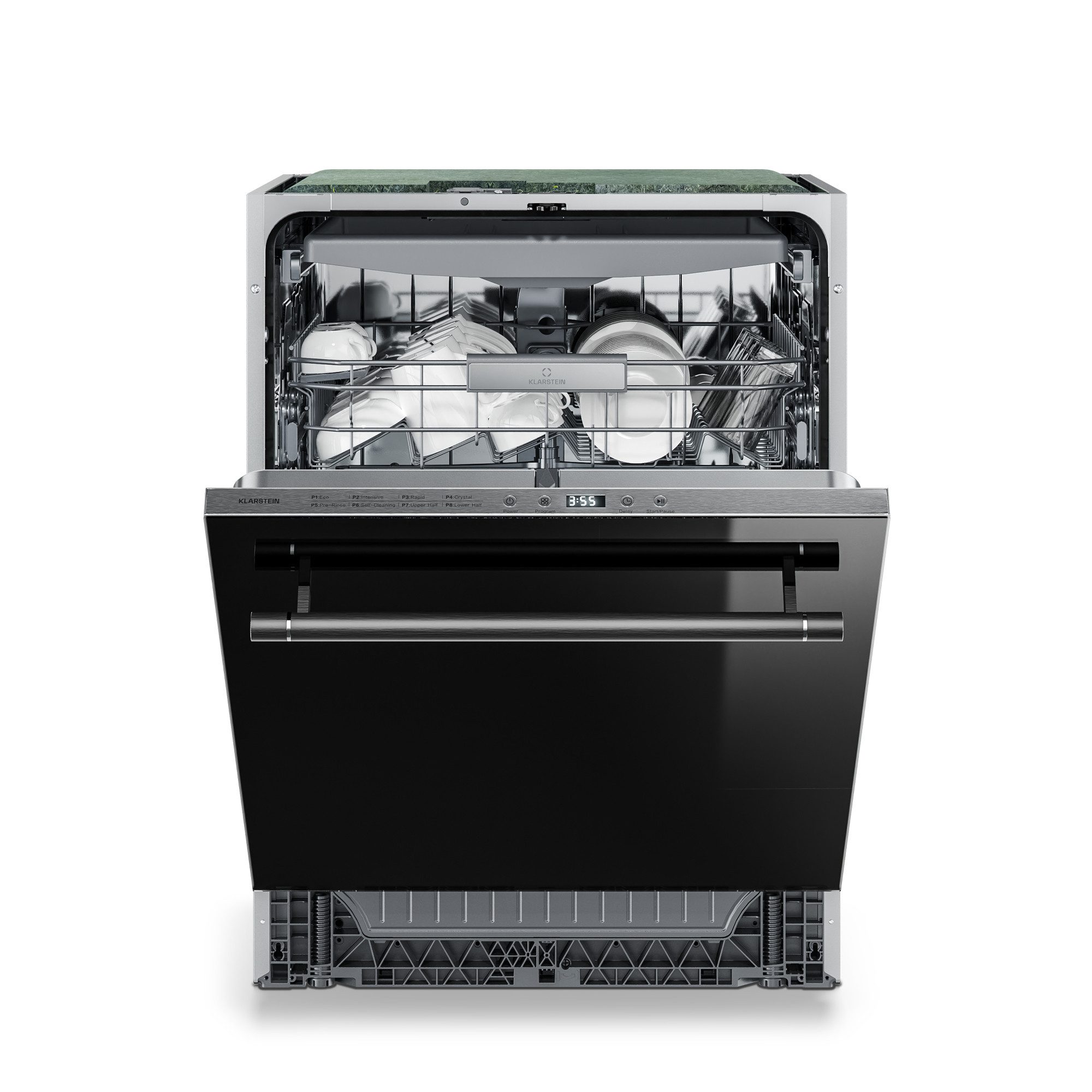 Klarstein Standgeschirrspüler Luxara Einbauspülmaschine 60 cm 14 Gedecke 8 Programme 1900W AquaStop 10048268, Einbau-Spülmaschine Geschirrspüler 60 cm 14 Maßgedecke leise