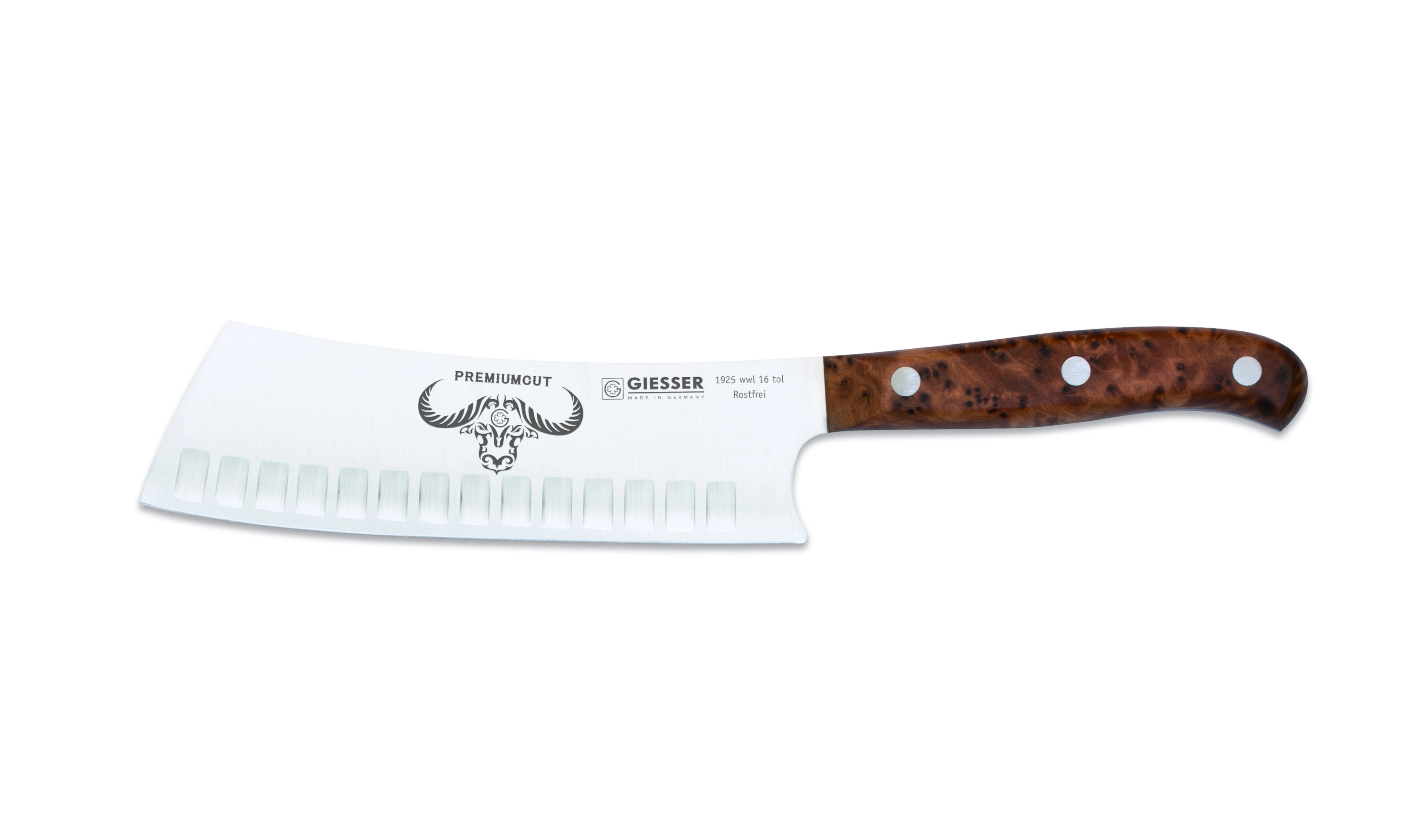 GIESSER Gemüsemesser Küchenmesser 1925 wwr 16, extreme Schärfe, Kullenschliff, Faszination Schärfe