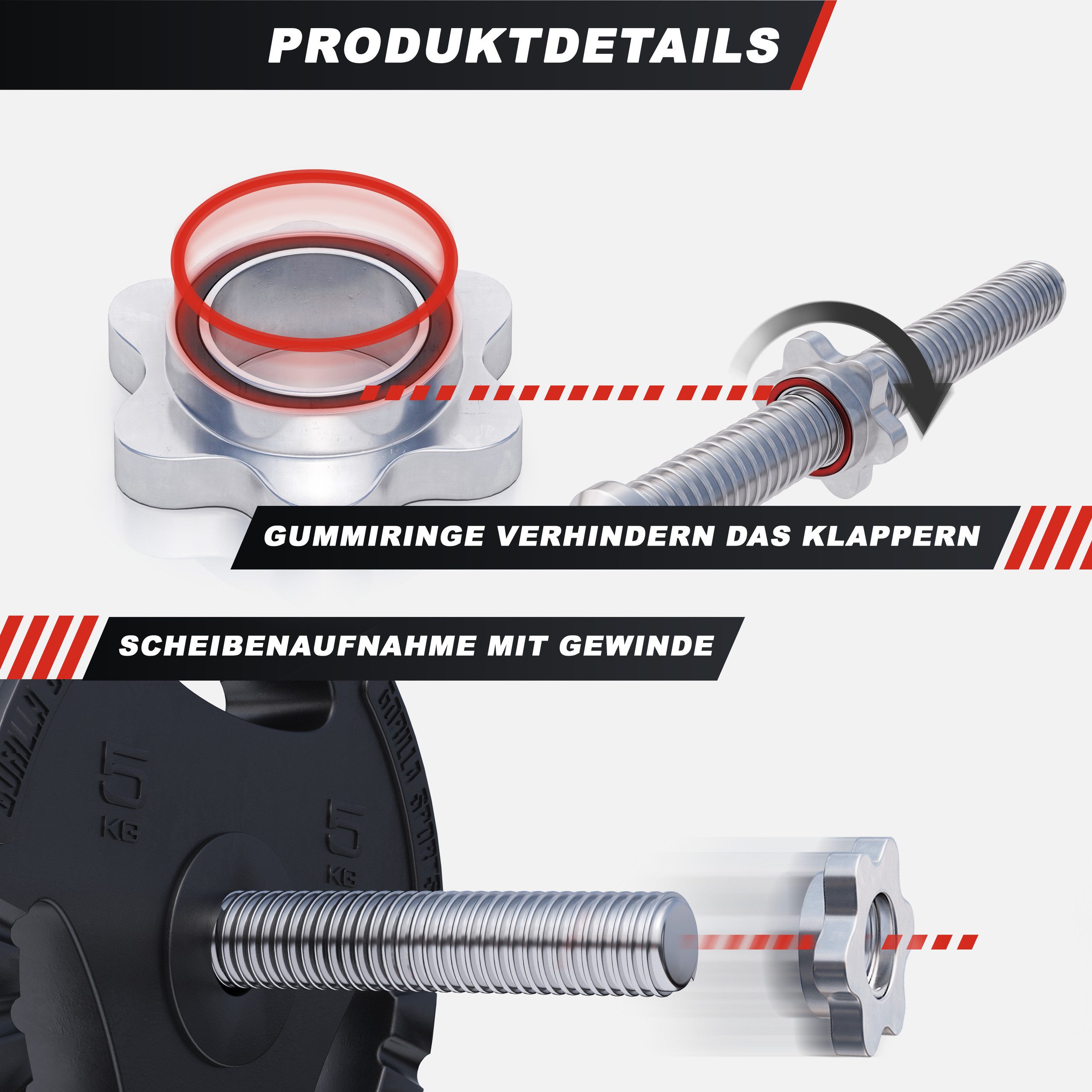 GORILLA SPORTS Hantelbank inkl. 100kg Hantelset, Ablage - Trainingsbank, Gewichten, Kraftstation