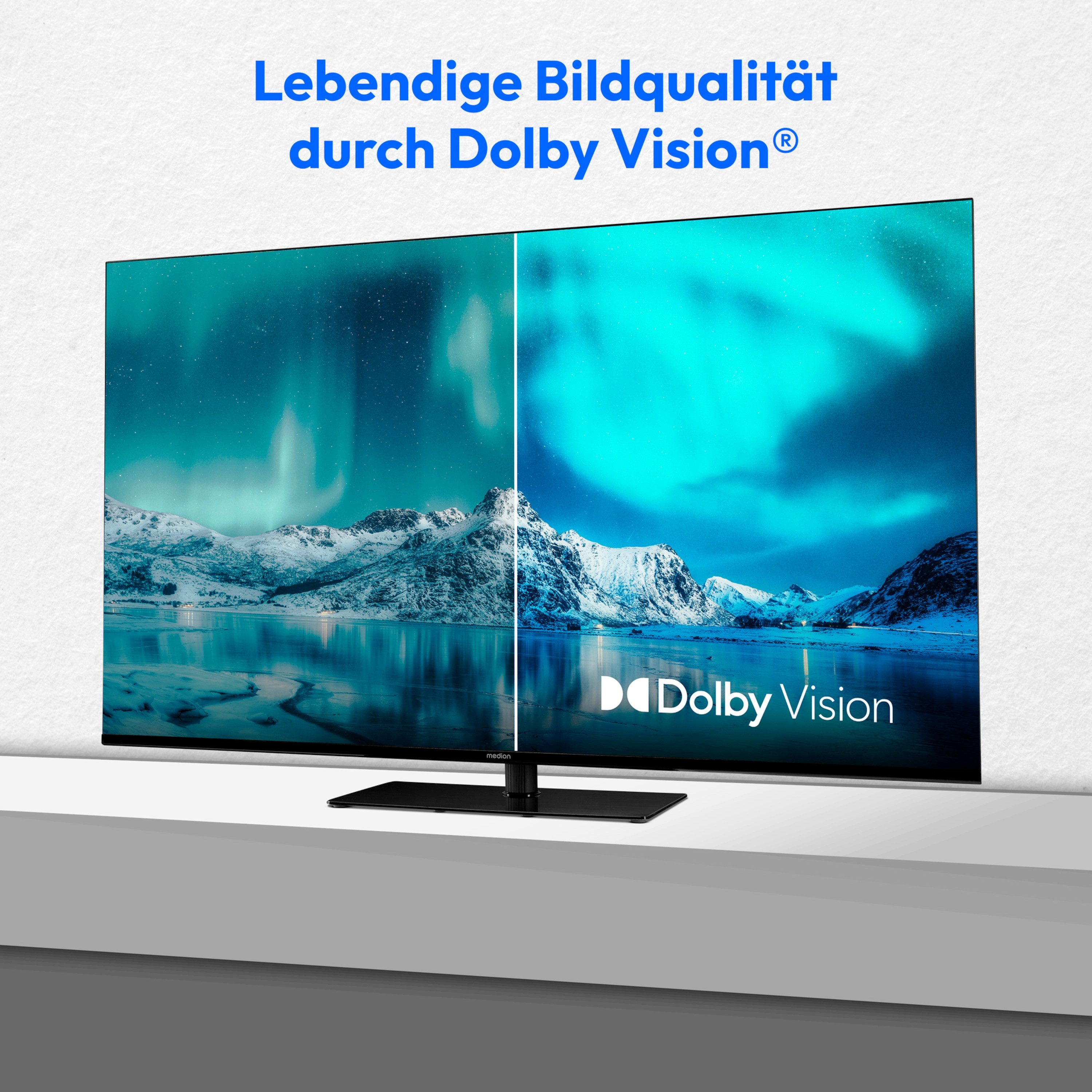 Medion® MD855400 LCD-LED Fernseher (138.8 cm/55 Zoll, 4K Ultra HD, Smart-TV, Dolby Vision, Dolby Atmos, Playstore, Netflix, HBO Max, Prime Video)
