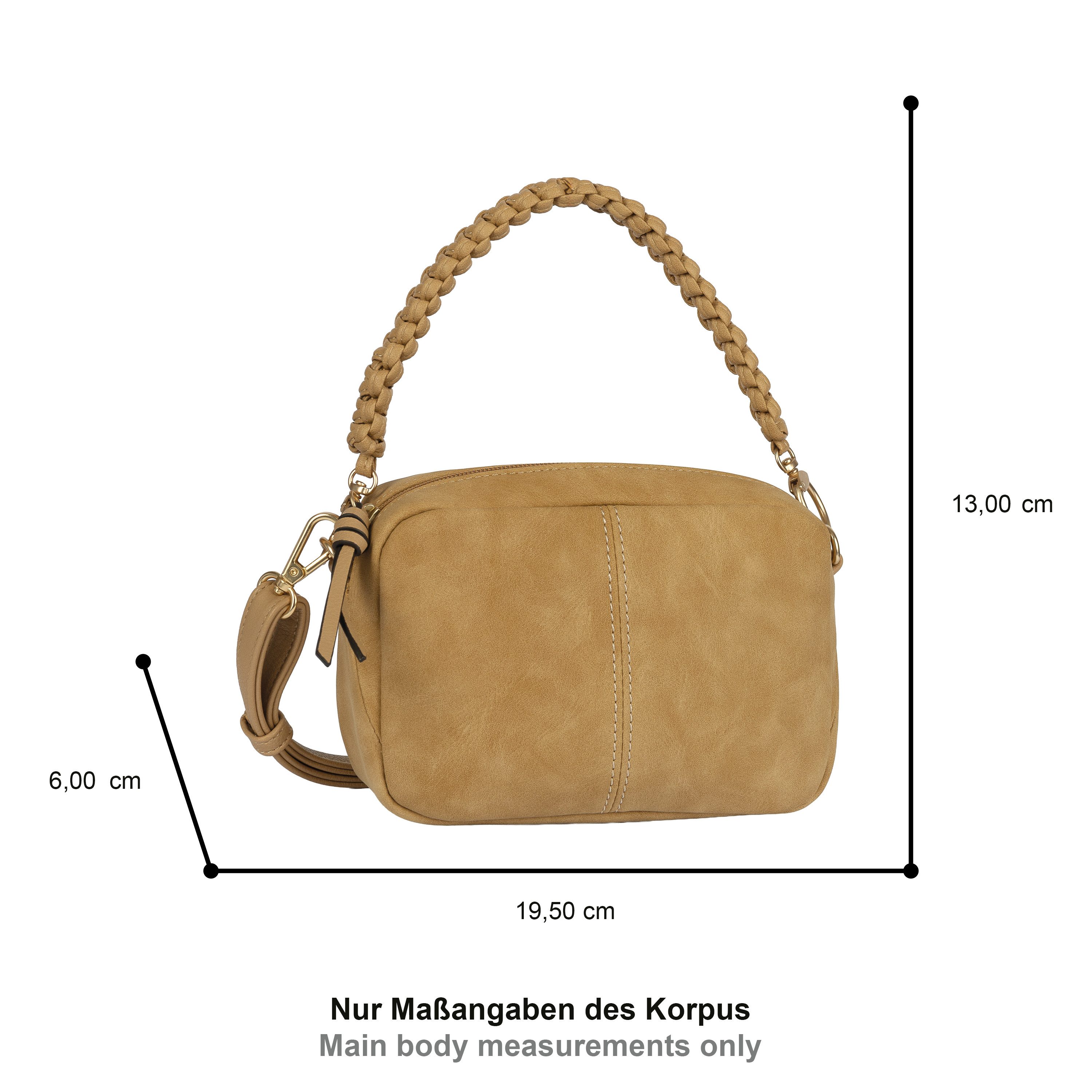 Gabor Handtasche Belene, aus weichem Nubukimtiat mit geflochtenen Henkel & markante Ziernähte