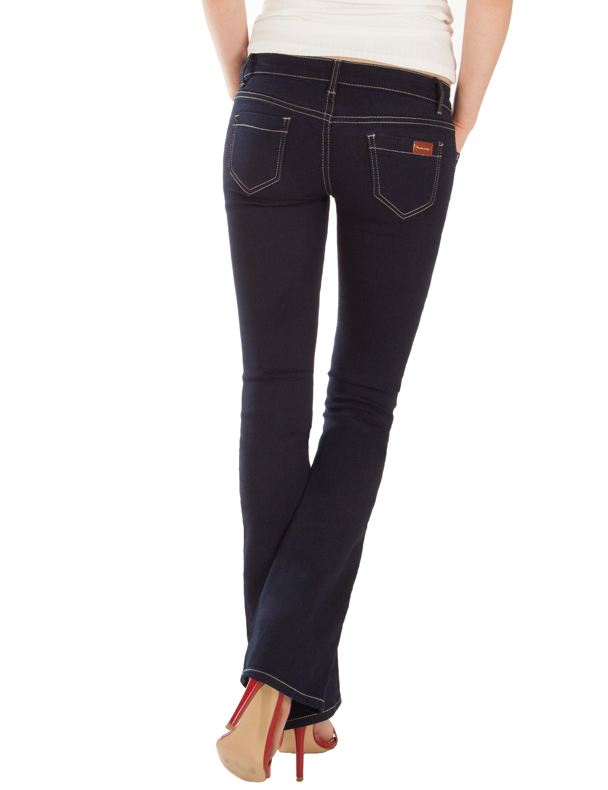 Waist, 5-Pocket-Style Bootcut-Jeans Low Dunkelblau Fraternel Stretch,