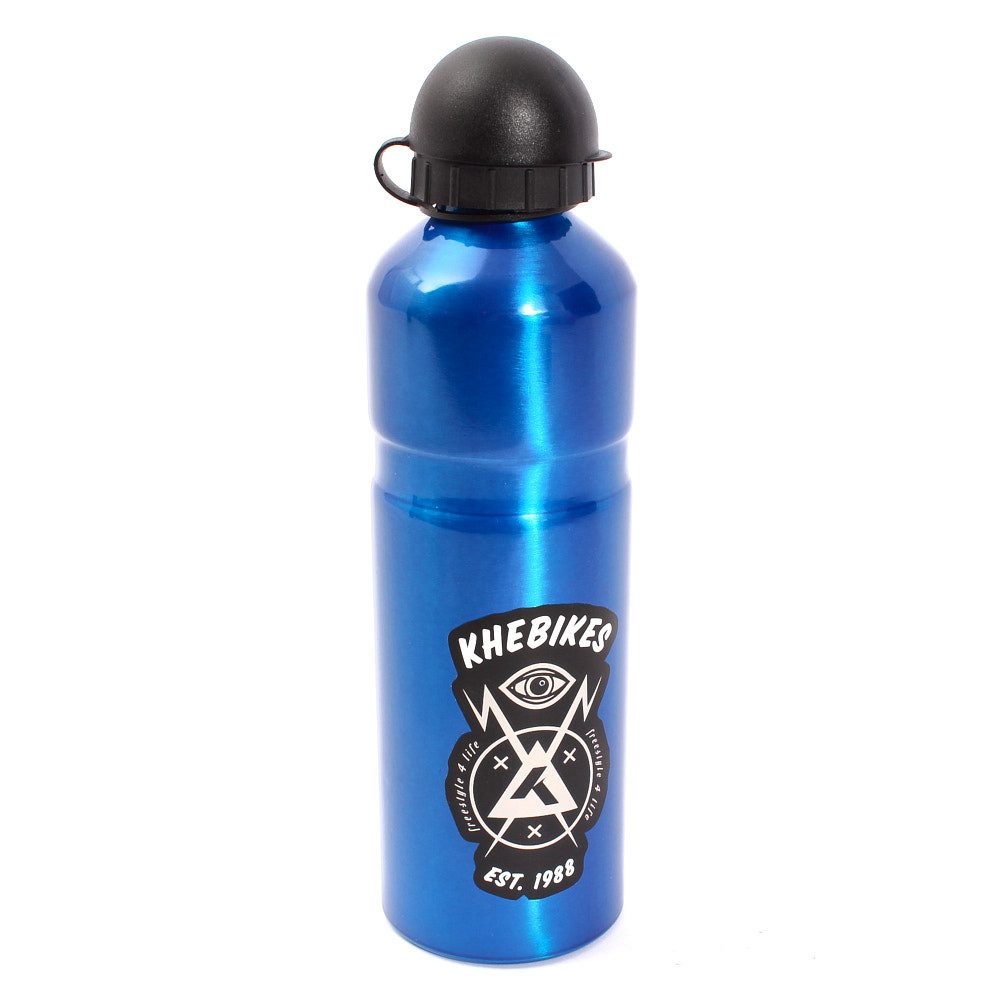 KHEbikes Trinkflasche KHE M-WAVE Trinkflasche Aluminium 750 ml Blau mit Staubschutz