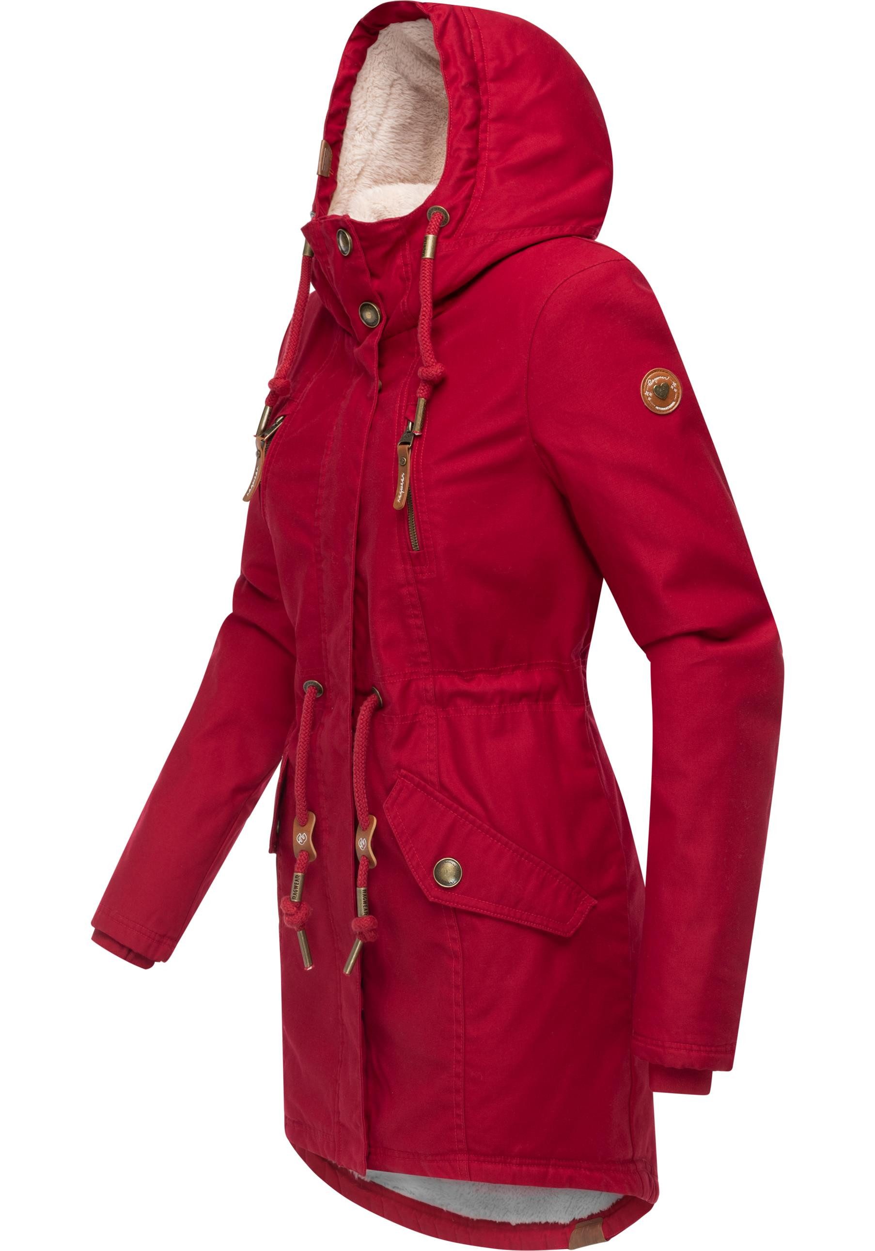 Ragwear Wintermantel Elsie stylischer Winterparka mit Kapuze und Teddyfleec günstig online kaufen
