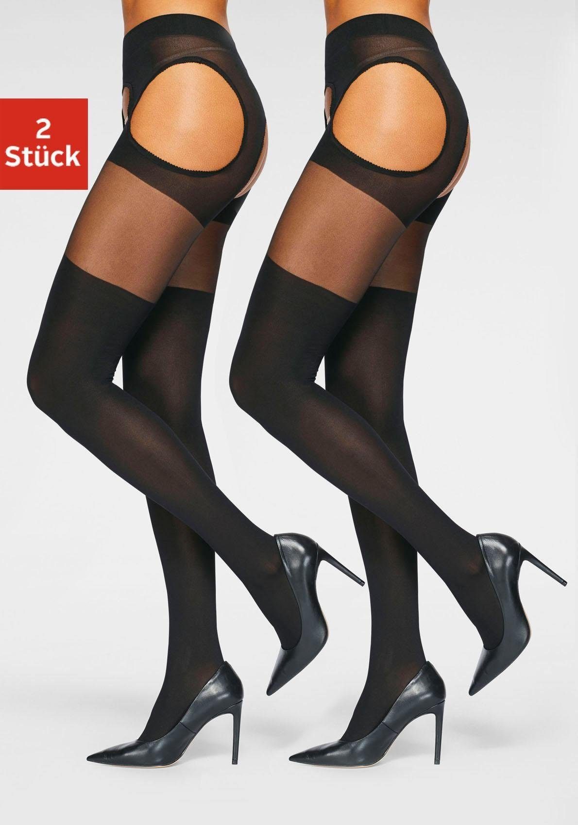 Die Strumpfmacher Ouvert Strumpfhose 20 DEN (2 St) mit Overknee-Optik günstig online kaufen