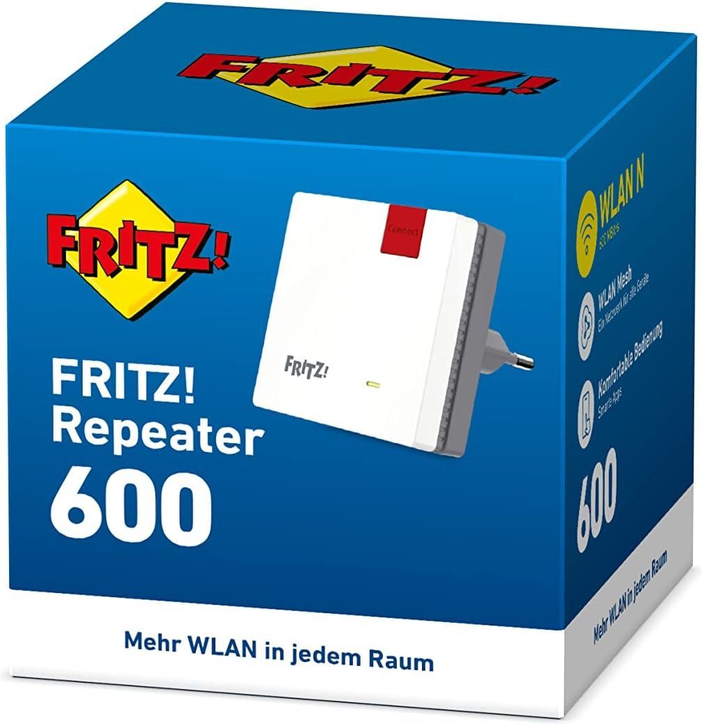 AVM FRITZ!Repeater 600 WLAN-Repeater, WPS, WLAN Mesh Verstärker bis zu 600  MBit/s (2,4 GHz)